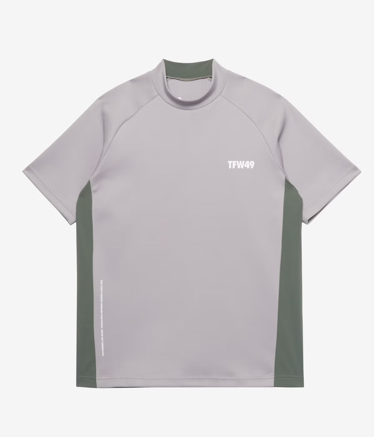TFW49 SIDE PANEL SHORT SLEEVE MOCKNECK GREY