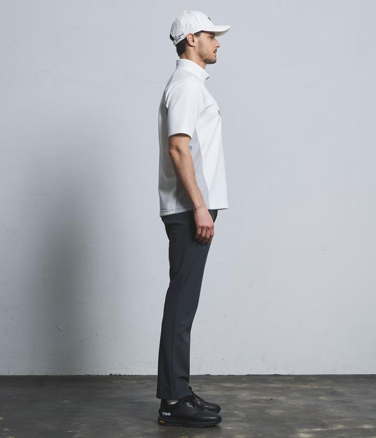 TFW49 HALF ZIP S/S MOCK NECK BEIGE