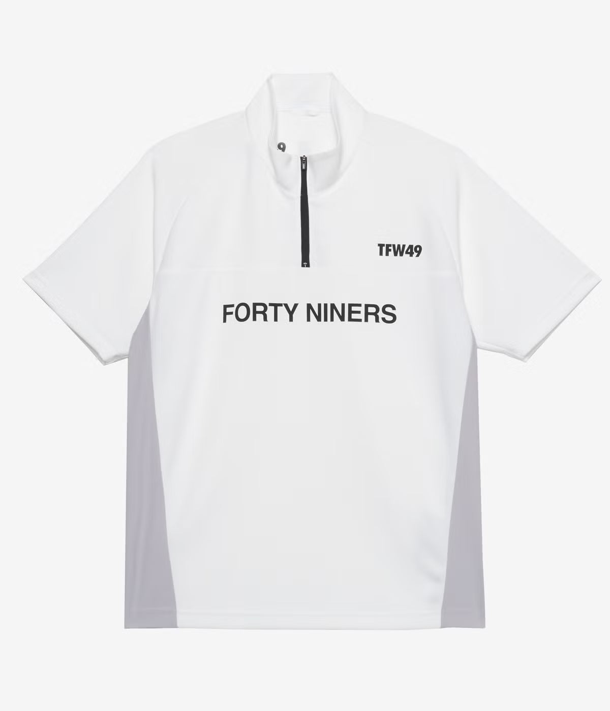 TFW49 HALF ZIP S/S MOCK NECK WHITE