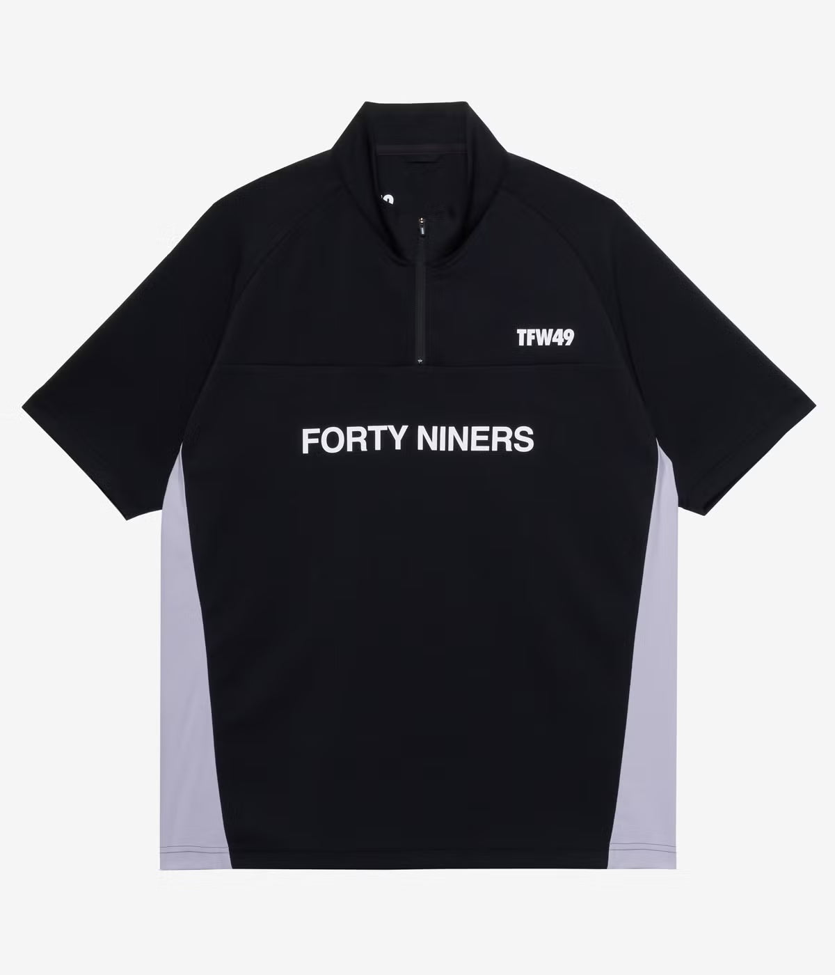 TFW49 HALF ZIP S/S MOCK NECK BLACK