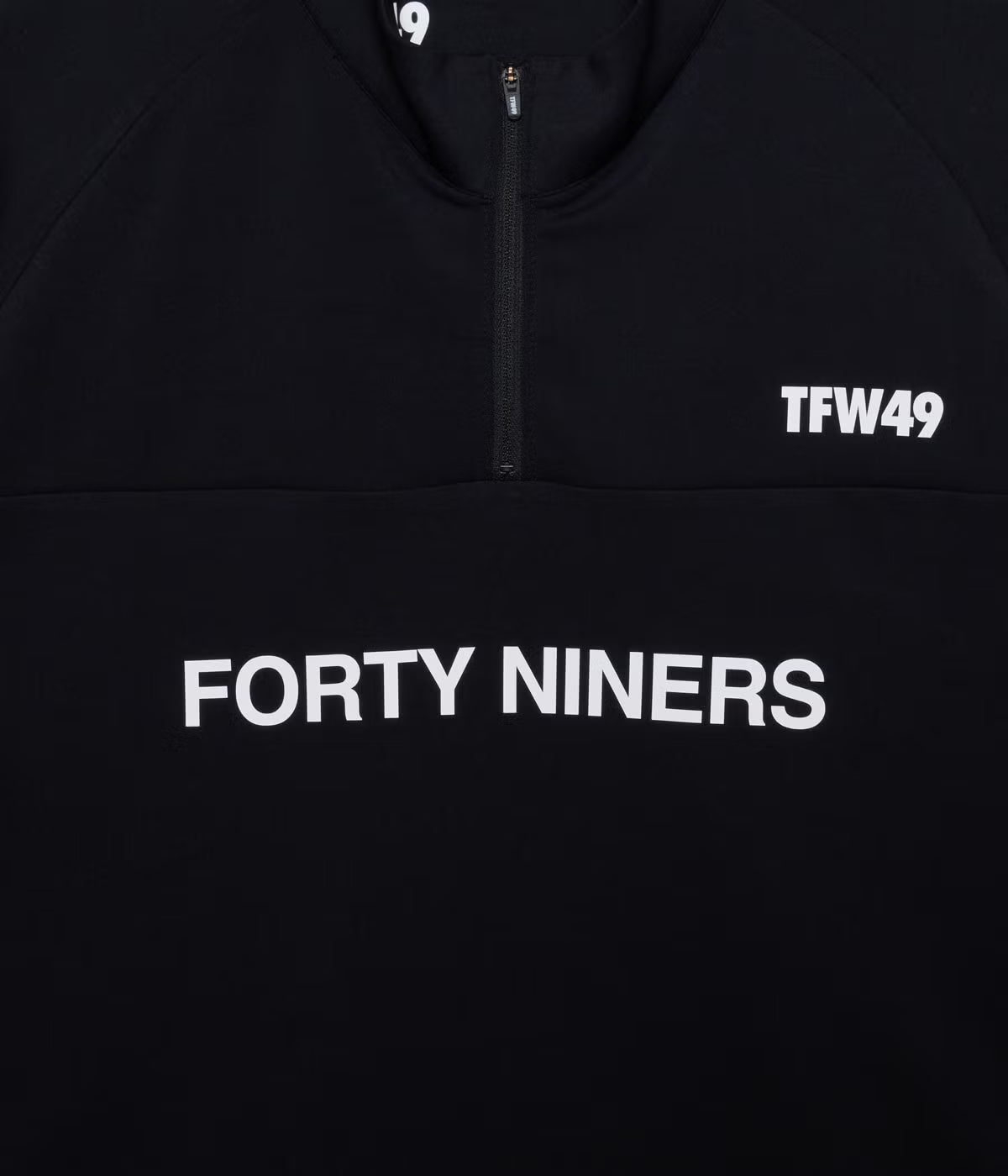 TFW49 HALF ZIP S/S MOCK NECK WHITE