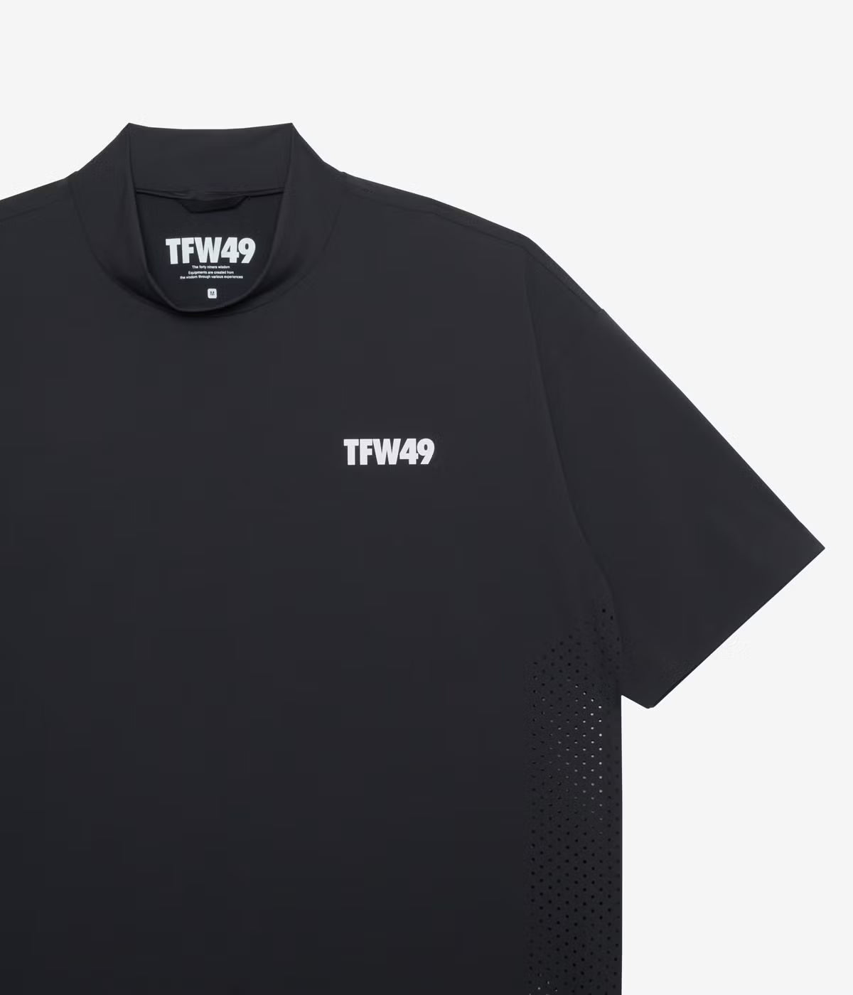 NEW PUNCHED MESH HALF MOCKNECK T