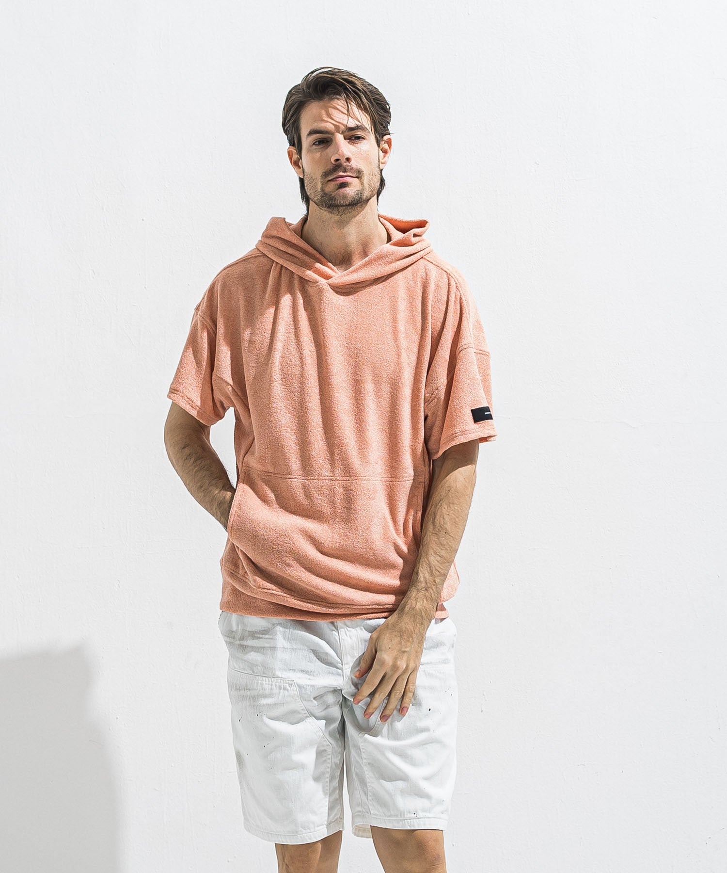 RESOUND CLOTHING リサウンドクロージング PILE HALF HOODIE RC40-C-003 PINK