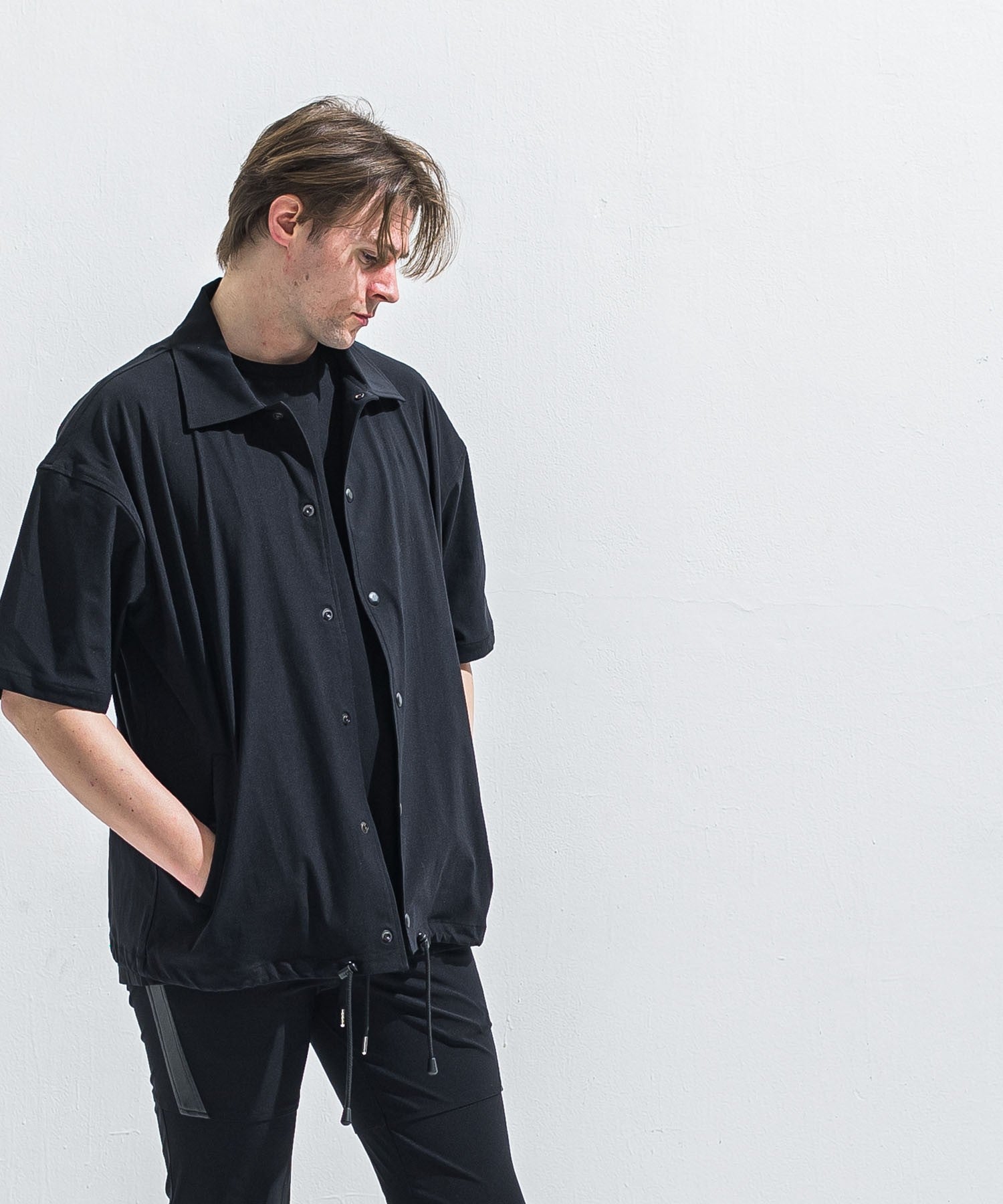 RESOUND CLOTHING リサウンドクロージング NYLON HALF COACH JACKET RC40-C-002 BLACK