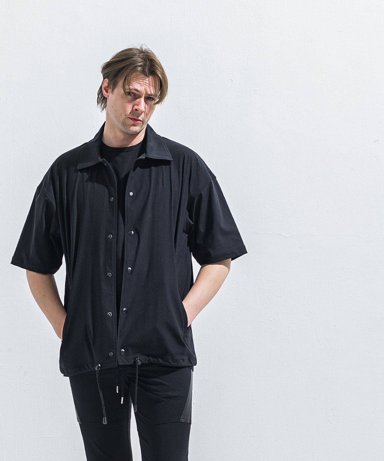 RESOUND CLOTHING リサウンドクロージング NYLON HALF COACH JACKET RC40-C-002 BLACK