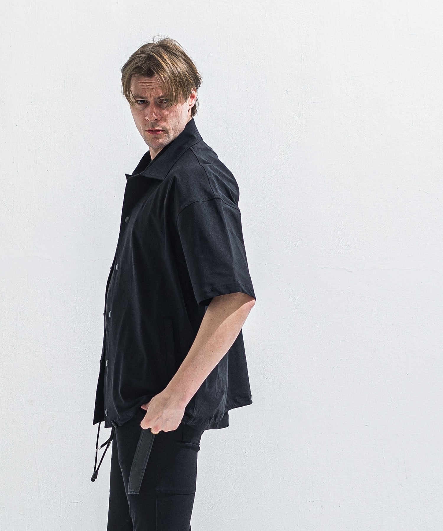 RESOUND CLOTHING リサウンドクロージング NYLON HALF COACH JACKET RC40-C-002 BLACK