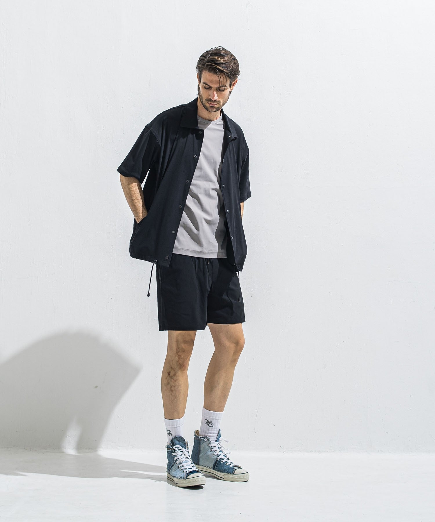 NYLON HALF COACH JACKET