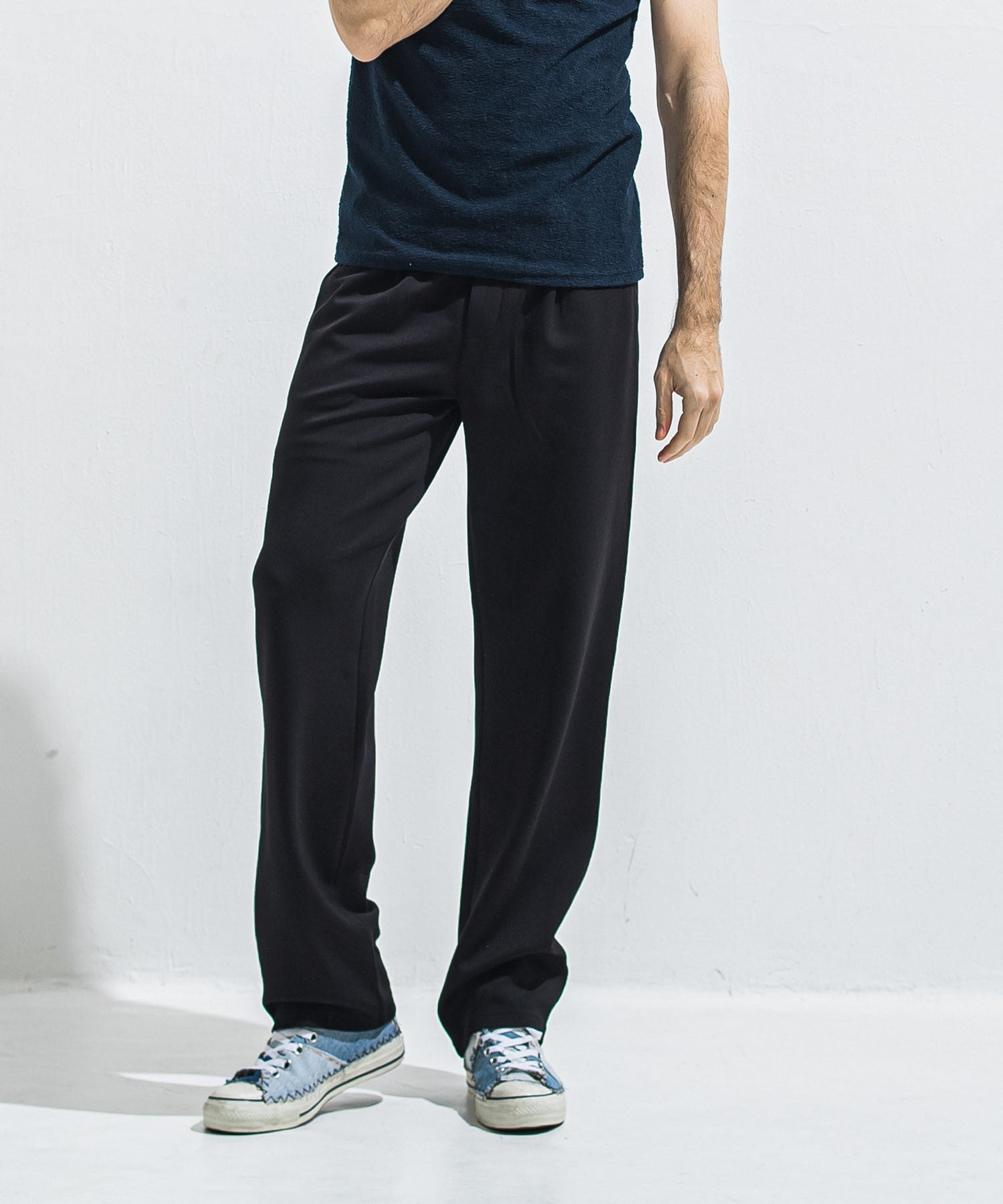 【別注】RESOUND CLOTHING リサウンドクロージング SEMI WIDE TUCK PANTS RC40-ST-016WT-2 NYLON BLACK