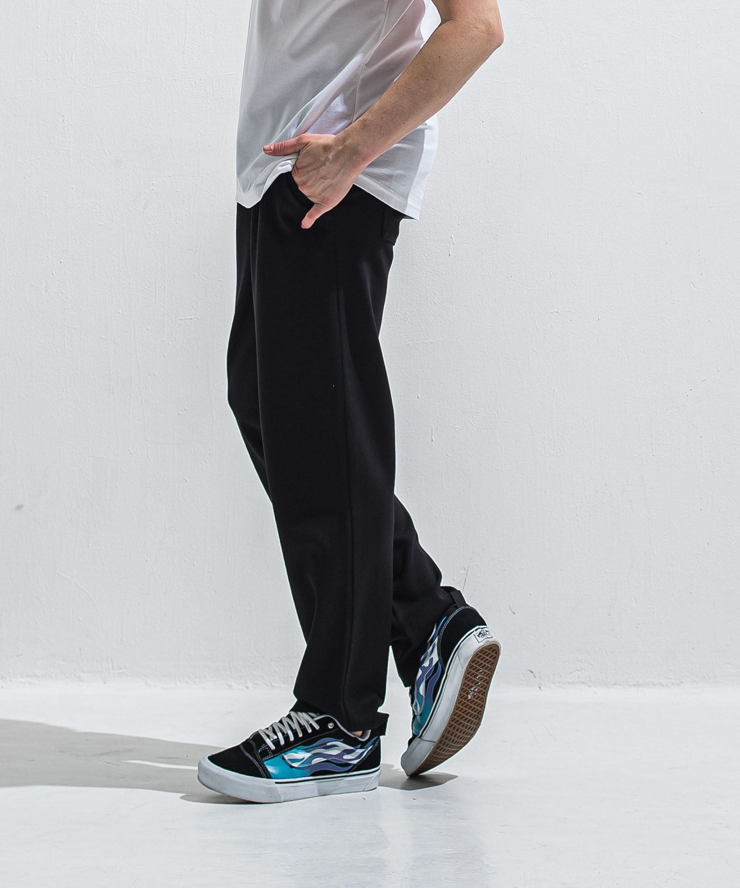 【別注】RESOUND CLOTHING リサウンドクロージング SEMI WIDE TUCK PANTS RC40-ST-016WT-2 NYLON BLACK