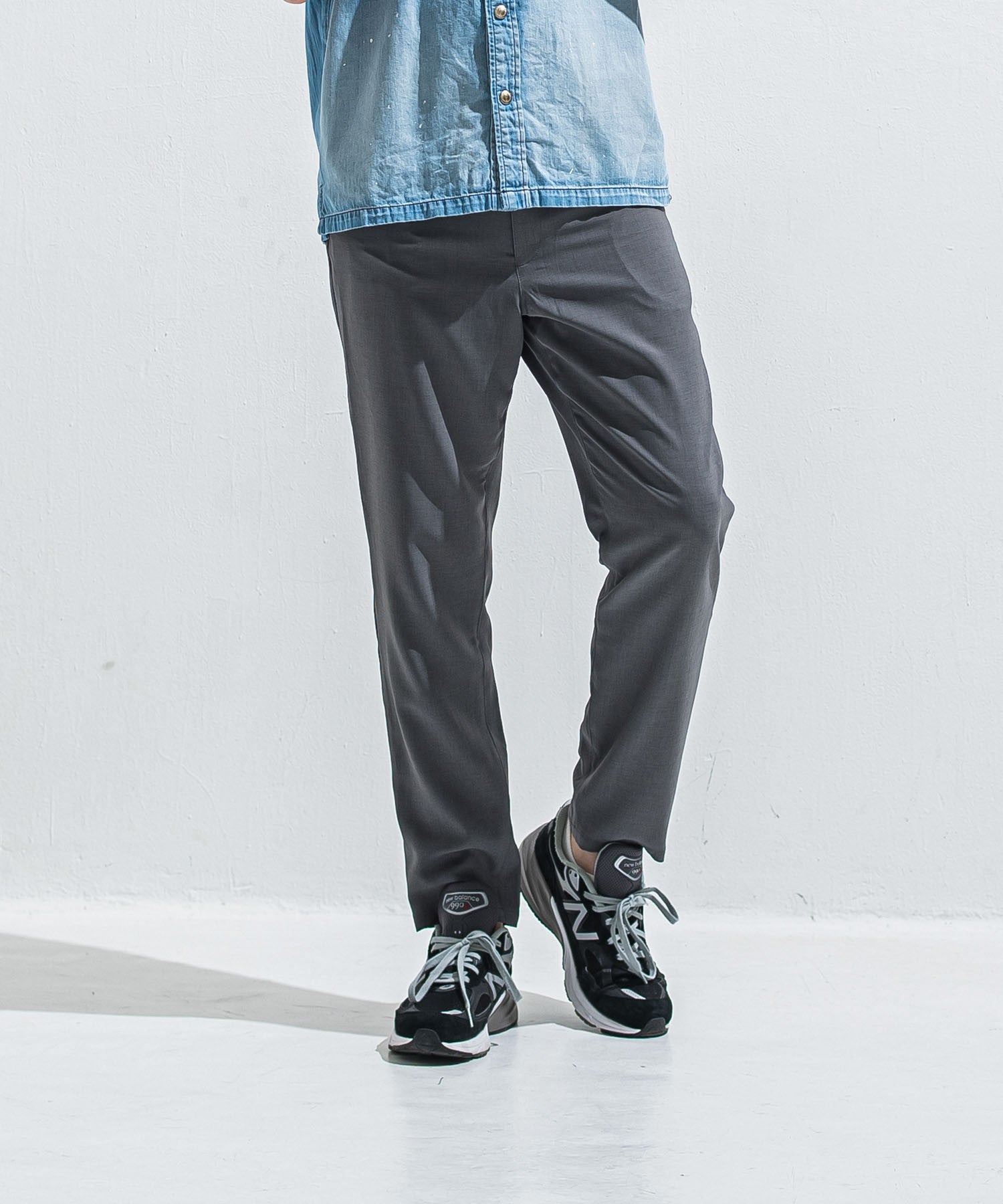 RESOUND CLOTHING リサウンドクロージング PAT WIDE EASY PANTS RC40-ST-036BN TWILLGREY