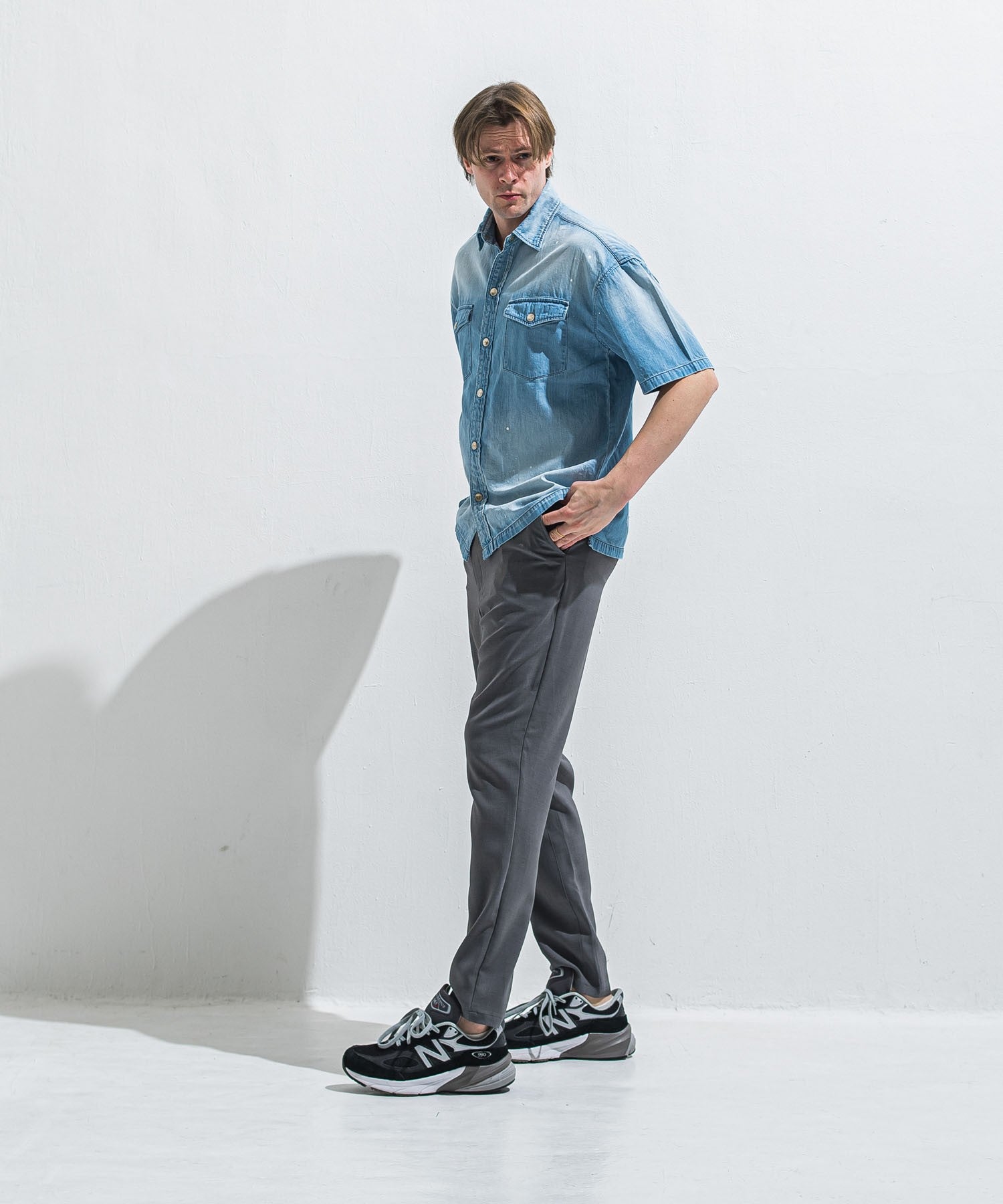 RESOUND CLOTHING リサウンドクロージング PAT WIDE EASY PANTS RC40-ST-036BN TWILLNAVY