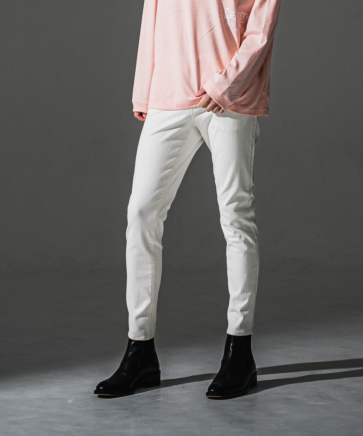 RESOUND CLOTHING リサウンドクロージング MICK DENIM JERSEY BASIC-ST-020 WHITE