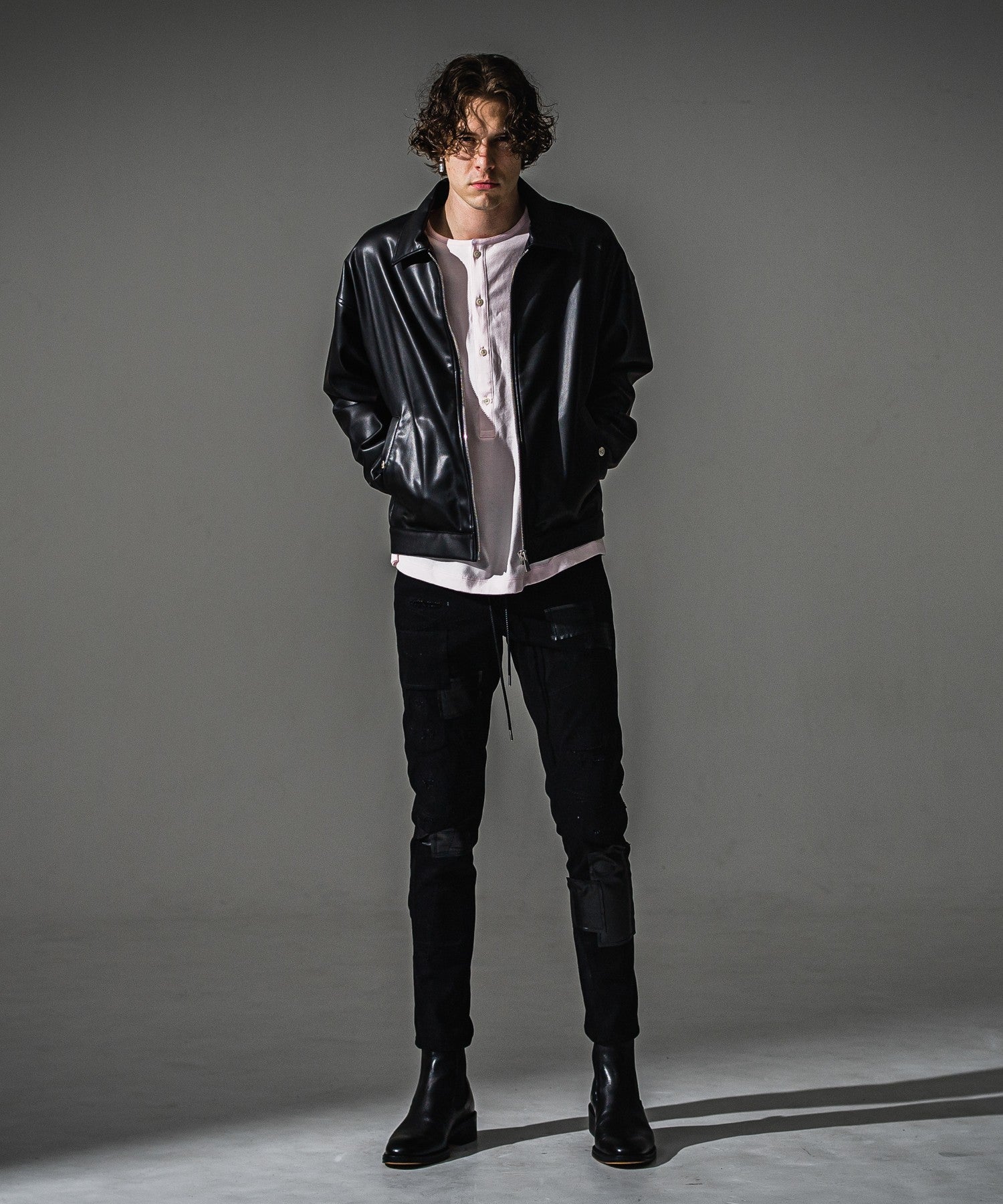 RESOUND CLOTHING リサウンドクロージング MICK DENIM JERSEY BASIC-ST-020-2 BKREMAKE