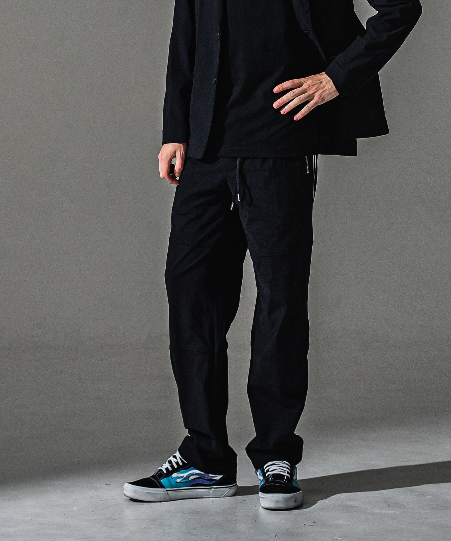 RESOUND CLOTHING リサウンドクロージング Johnson LINE WIDE PT BASIC-ST-009WT BKWH