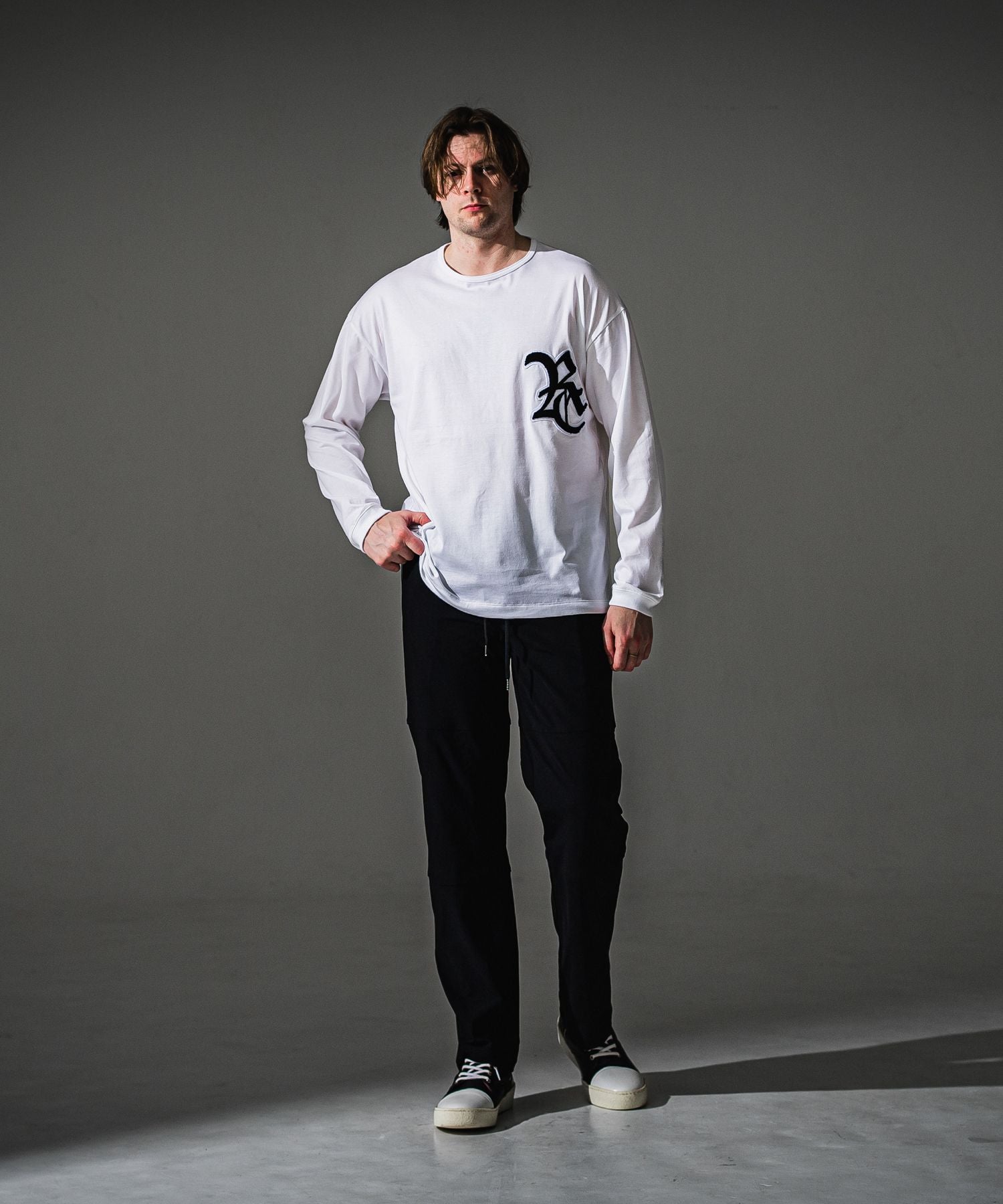 RESOUND CLOTHING リサウンドクロージング Johnson LINE WIDE PT BASIC-ST-009WT BKWH
