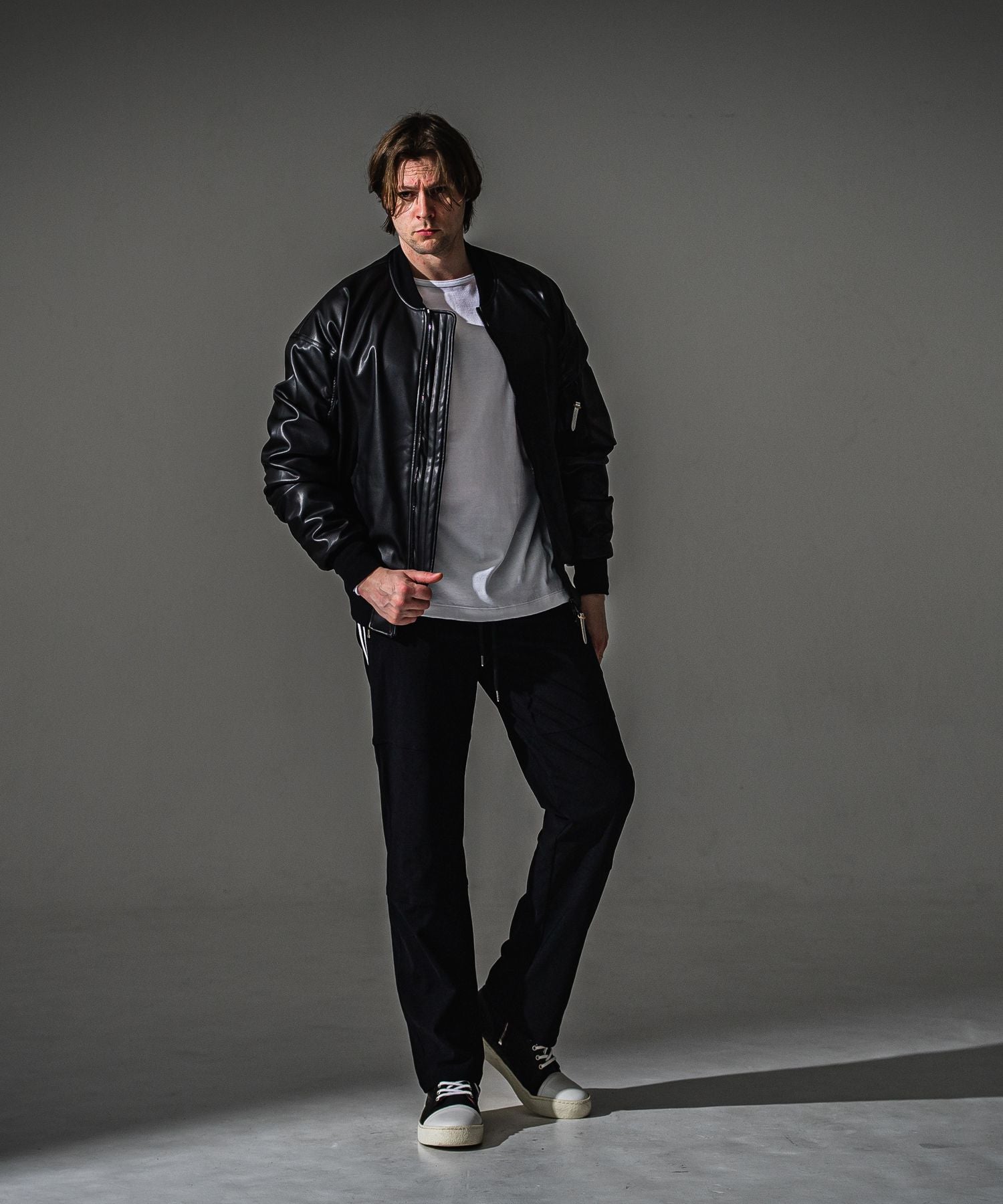 RESOUND CLOTHING リサウンドクロージング Johnson LINE WIDE PT BASIC-ST-009WT BKWH