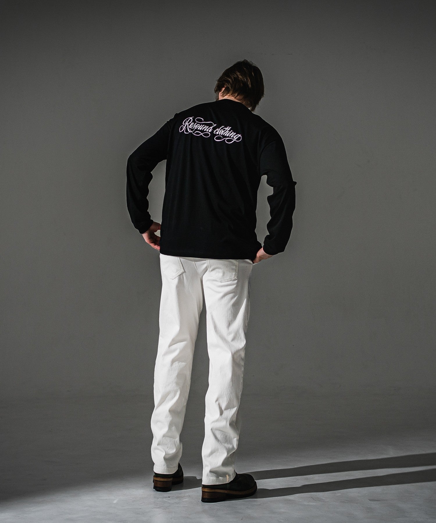 RESOUND CLOTHING リサウンドクロージング DENIM JERSEY WIDE PT RC41-ST-016WTD WHITE