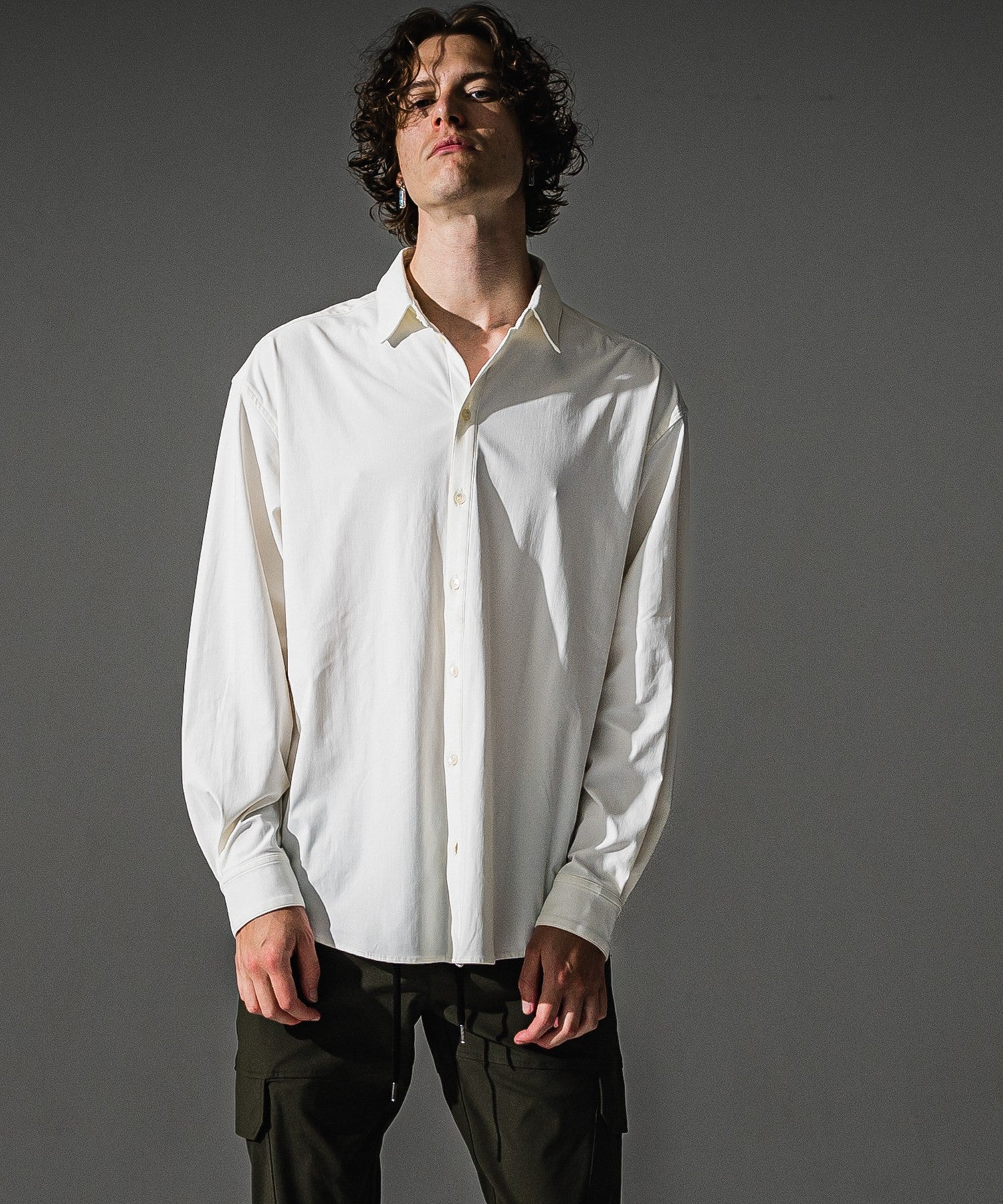 RESOUND CLOTHING リサウンドクロージング NYLON jack shirts RC41-SH-001 WHITE
