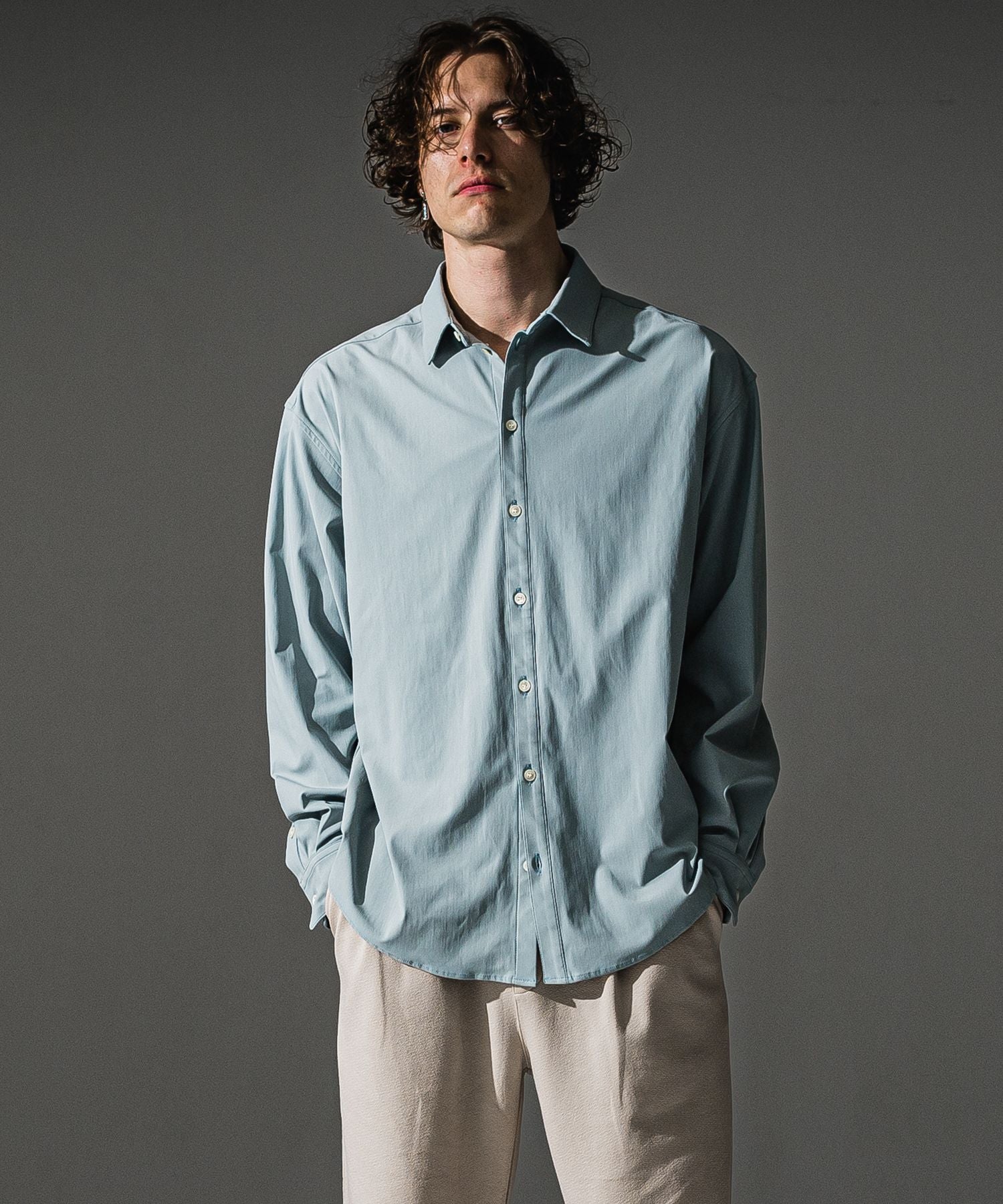 RESOUND CLOTHING リサウンドクロージング NYLON jack shirts RC41-SH-001 AQUA