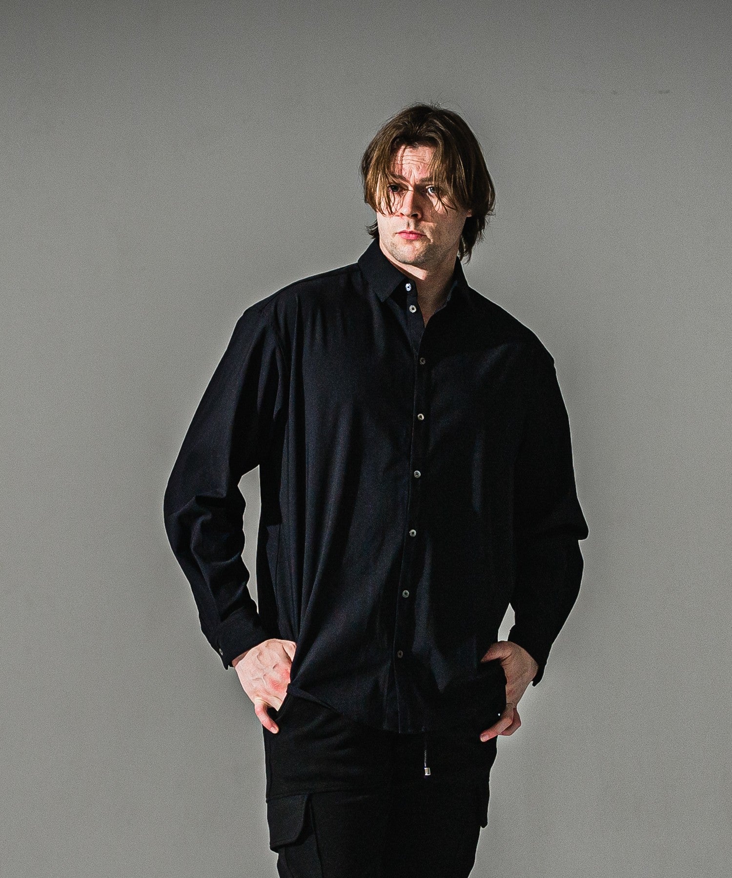 RESOUND CLOTHING リサウンドクロージング NYLON jack shirts RC41-SH-001 BLACK