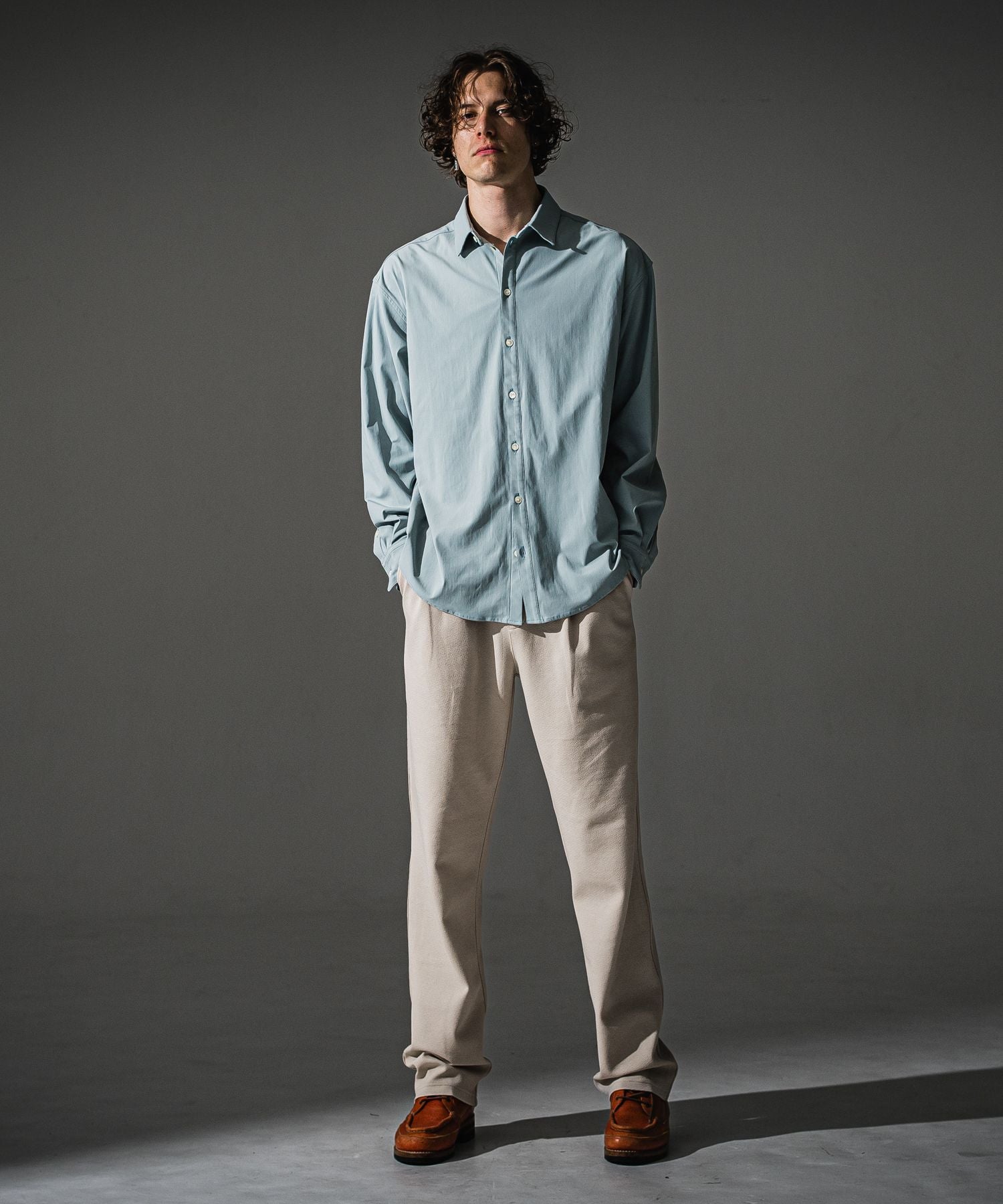 RESOUND CLOTHING リサウンドクロージング NYLON jack shirts RC41-SH-001 AQUA