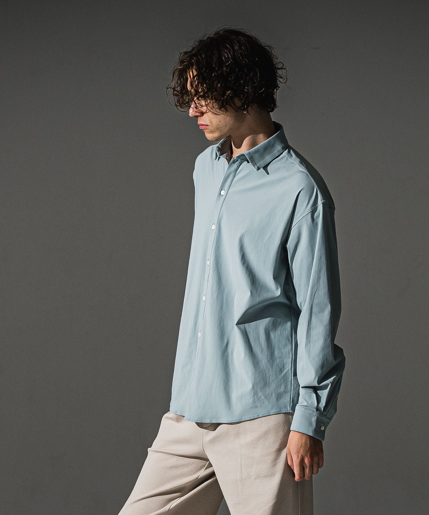 RESOUND CLOTHING リサウンドクロージング NYLON jack shirts RC41-SH-001 AQUA