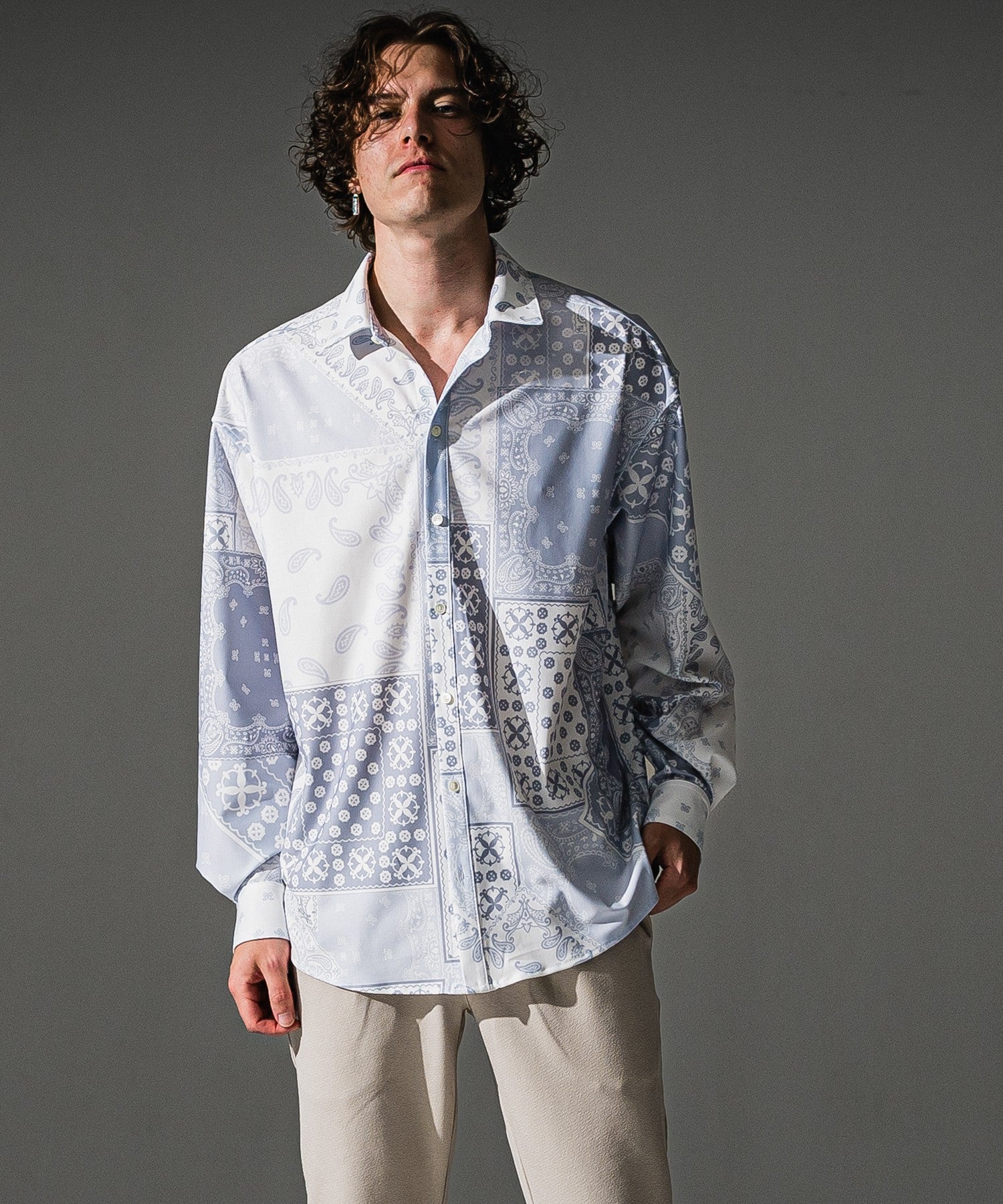 RESOUND CLOTHING リサウンドクロージング BANDANA JACKSHIRTS RC41-SH-002 WHBANDANA