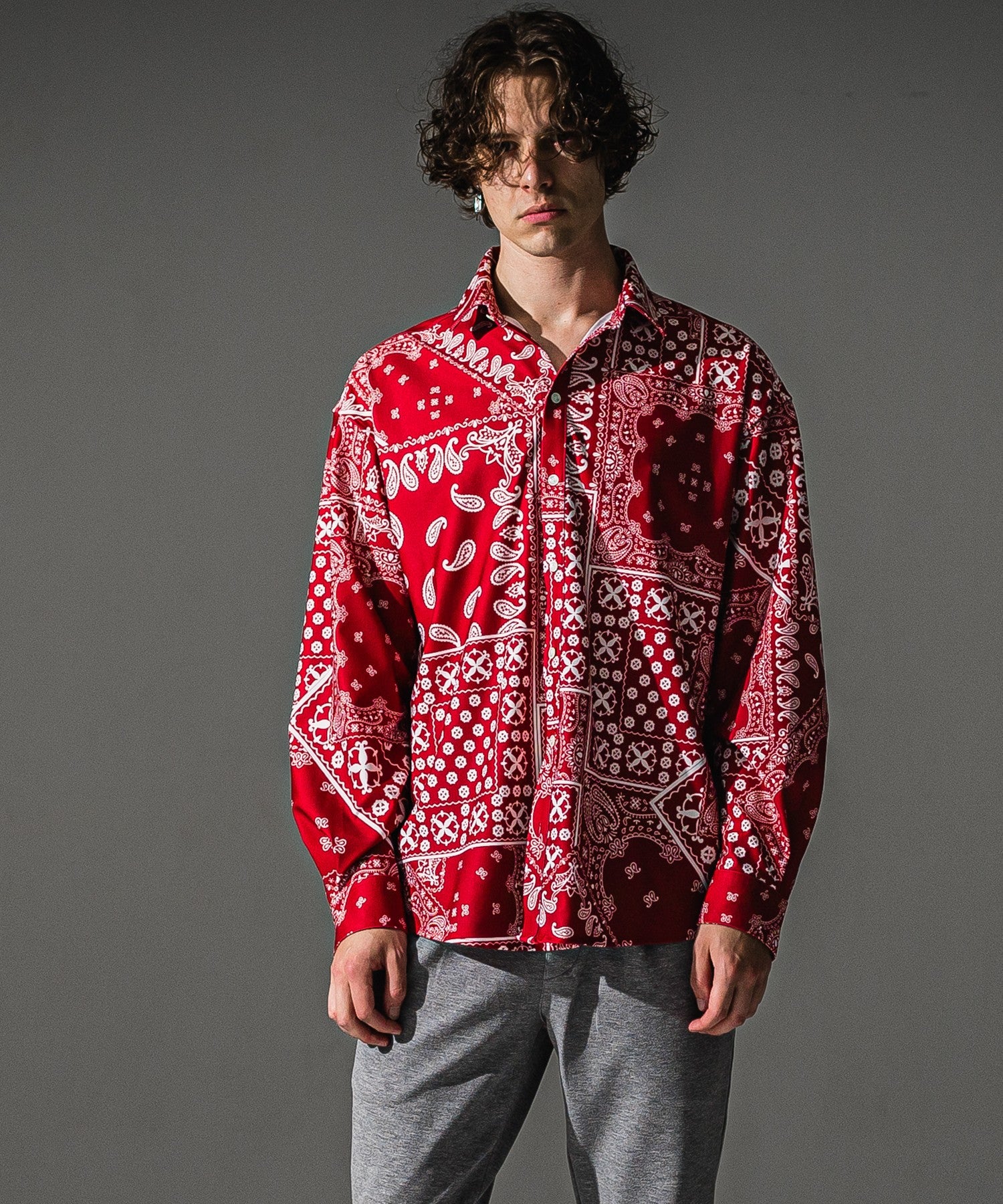 RESOUND CLOTHING リサウンドクロージング BANDANA JACKSHIRTS RC41-SH-002 REDBANDANA