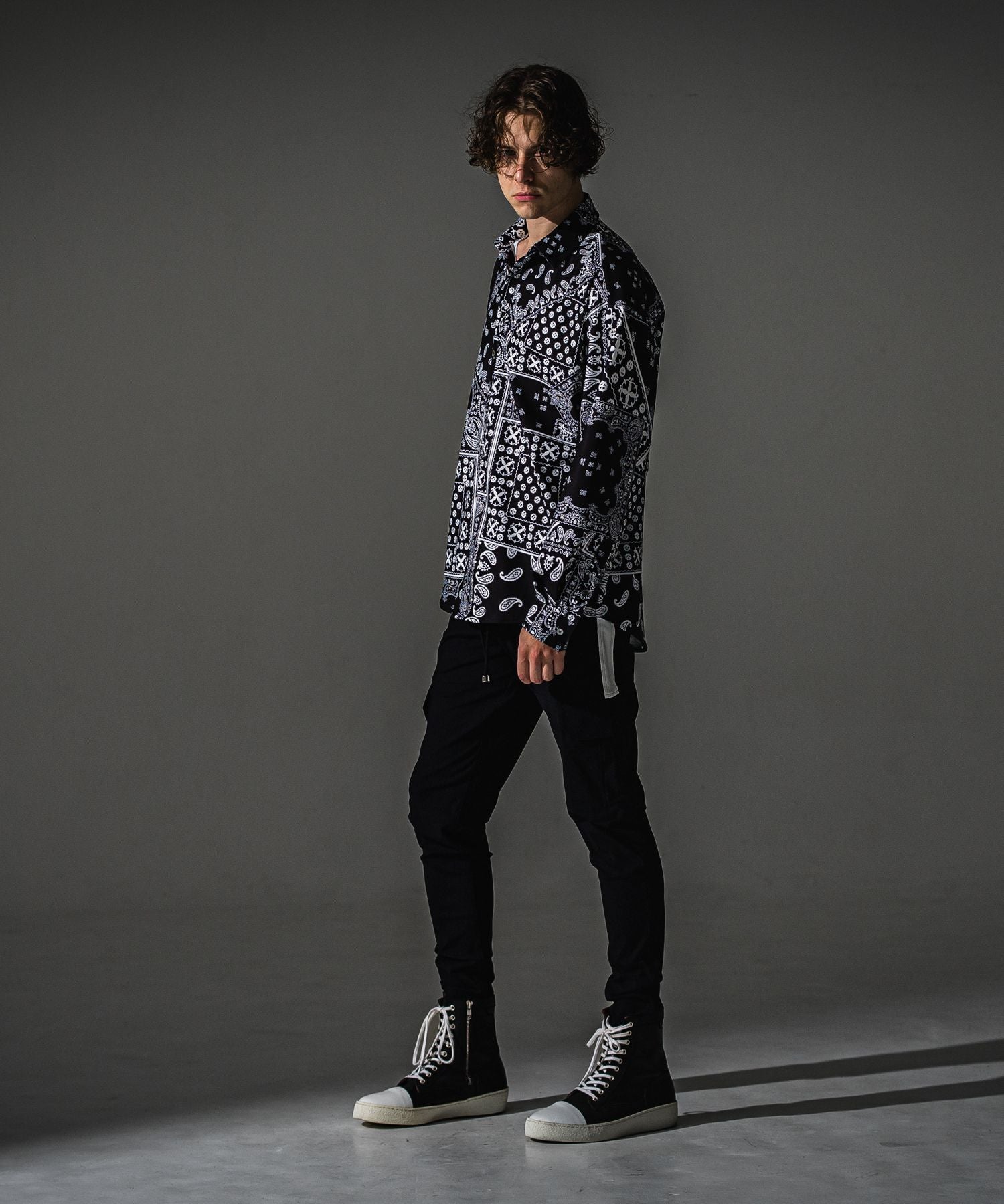 RESOUND CLOTHING リサウンドクロージング BANDANA JACKSHIRTS RC41-SH-002 BKBANADANA