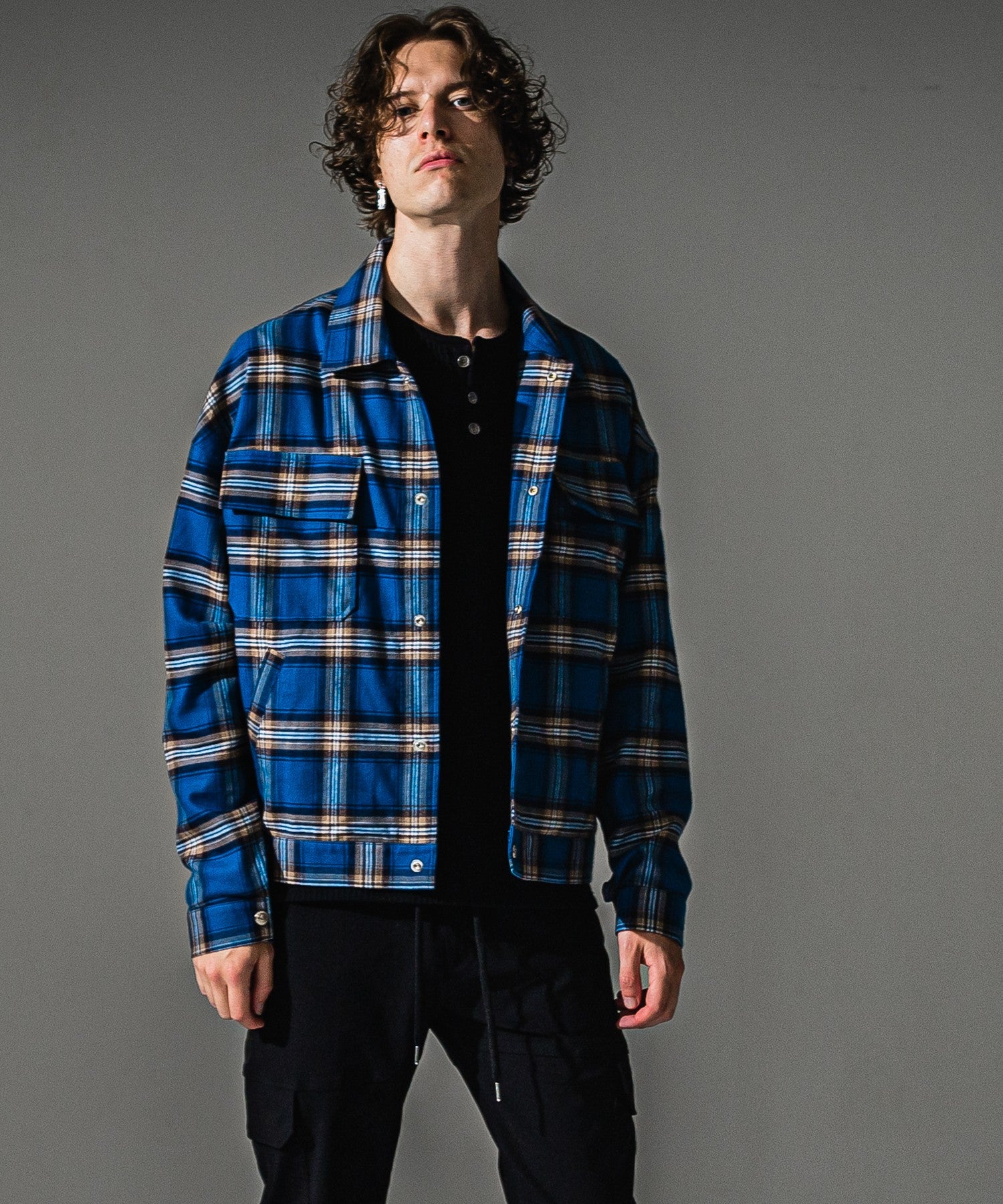 RESOUND CLOTHING リサウンドクロージング check shirt JK RC41-SH-003 BLUE