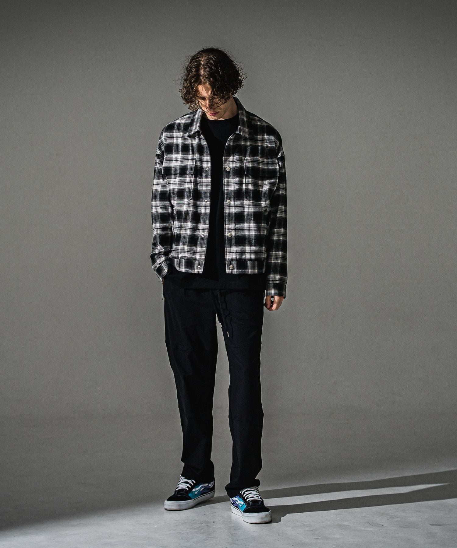 RESOUND CLOTHING リサウンドクロージング check shirt JK RC41-SH-003 BLACK