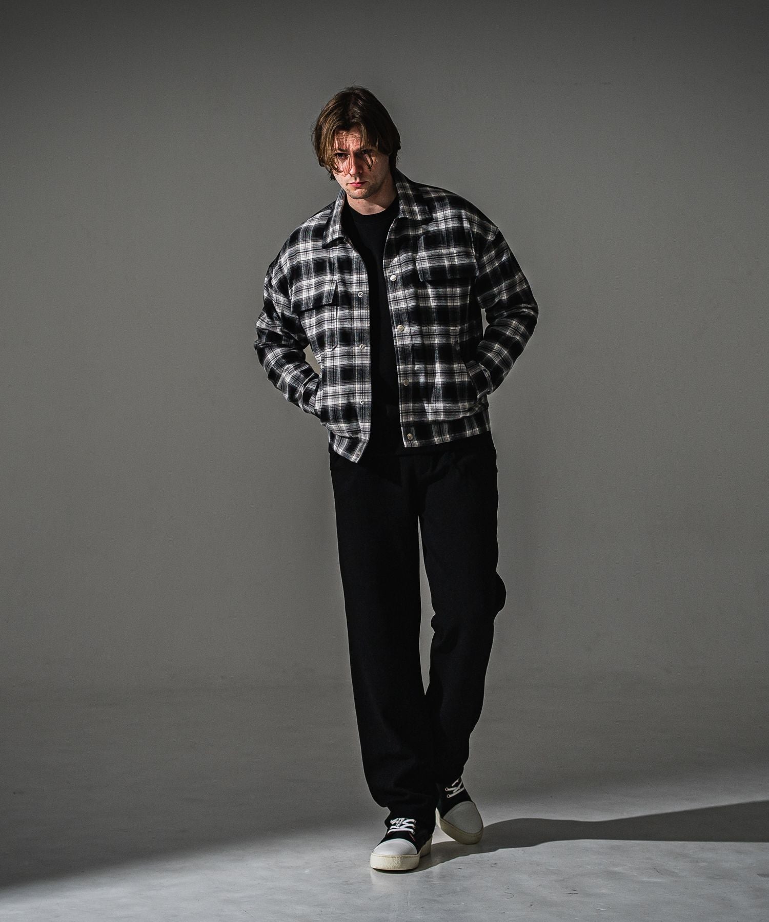 RESOUND CLOTHING リサウンドクロージング check shirt JK RC41-SH-003 BLACK