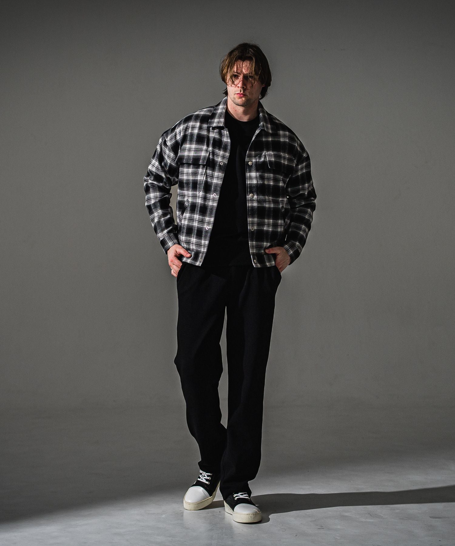 RESOUND CLOTHING リサウンドクロージング check shirt JK RC41-SH-003 BLACK
