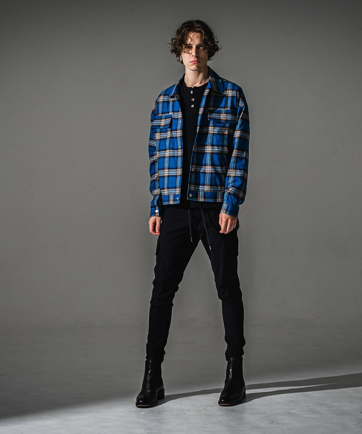 RESOUND CLOTHING リサウンドクロージング check shirt JK RC41-SH-003 BLUE