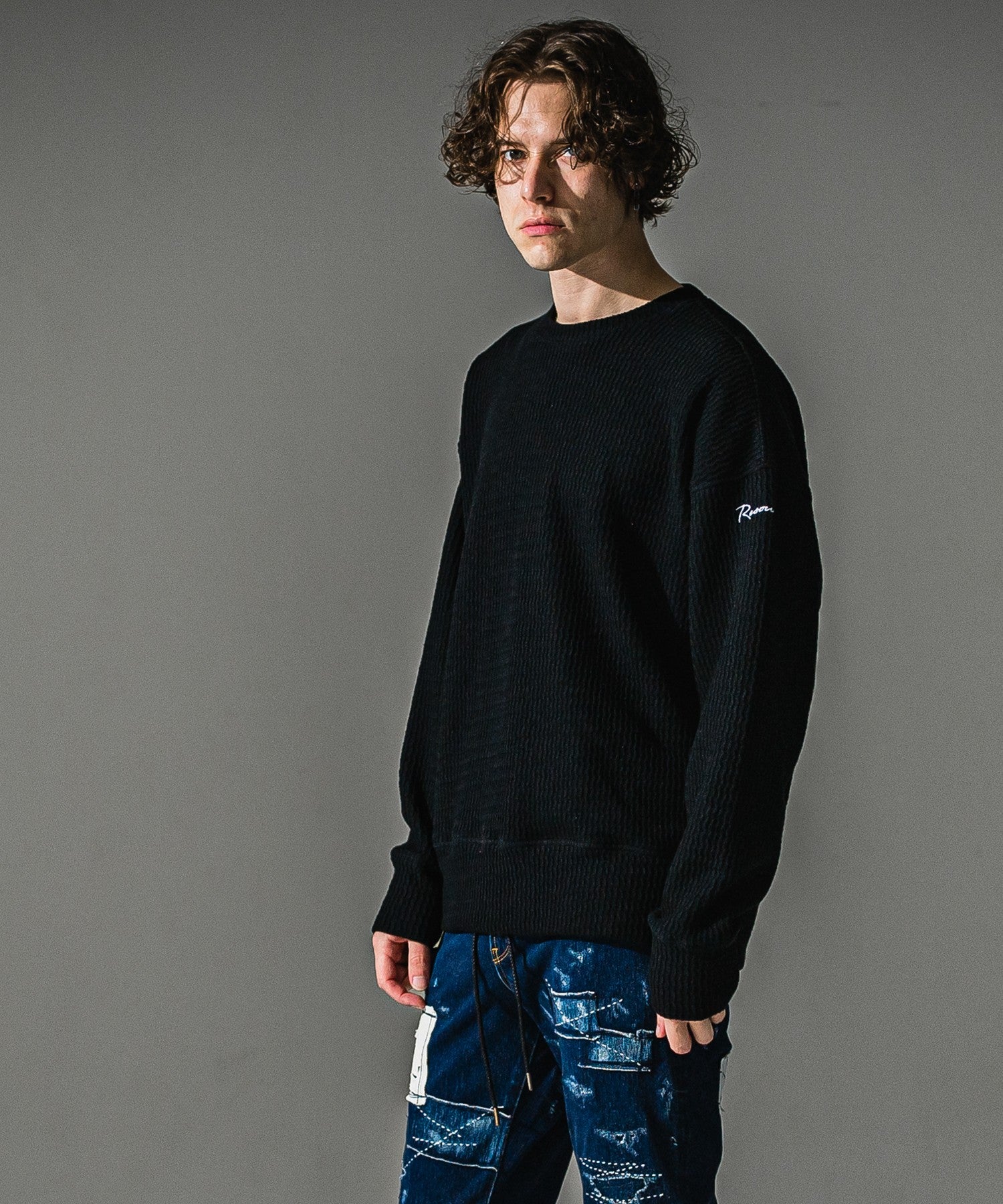 RESOUND CLOTHING リサウンドクロージング knt l loose trainer RC41-C-002 BLACK