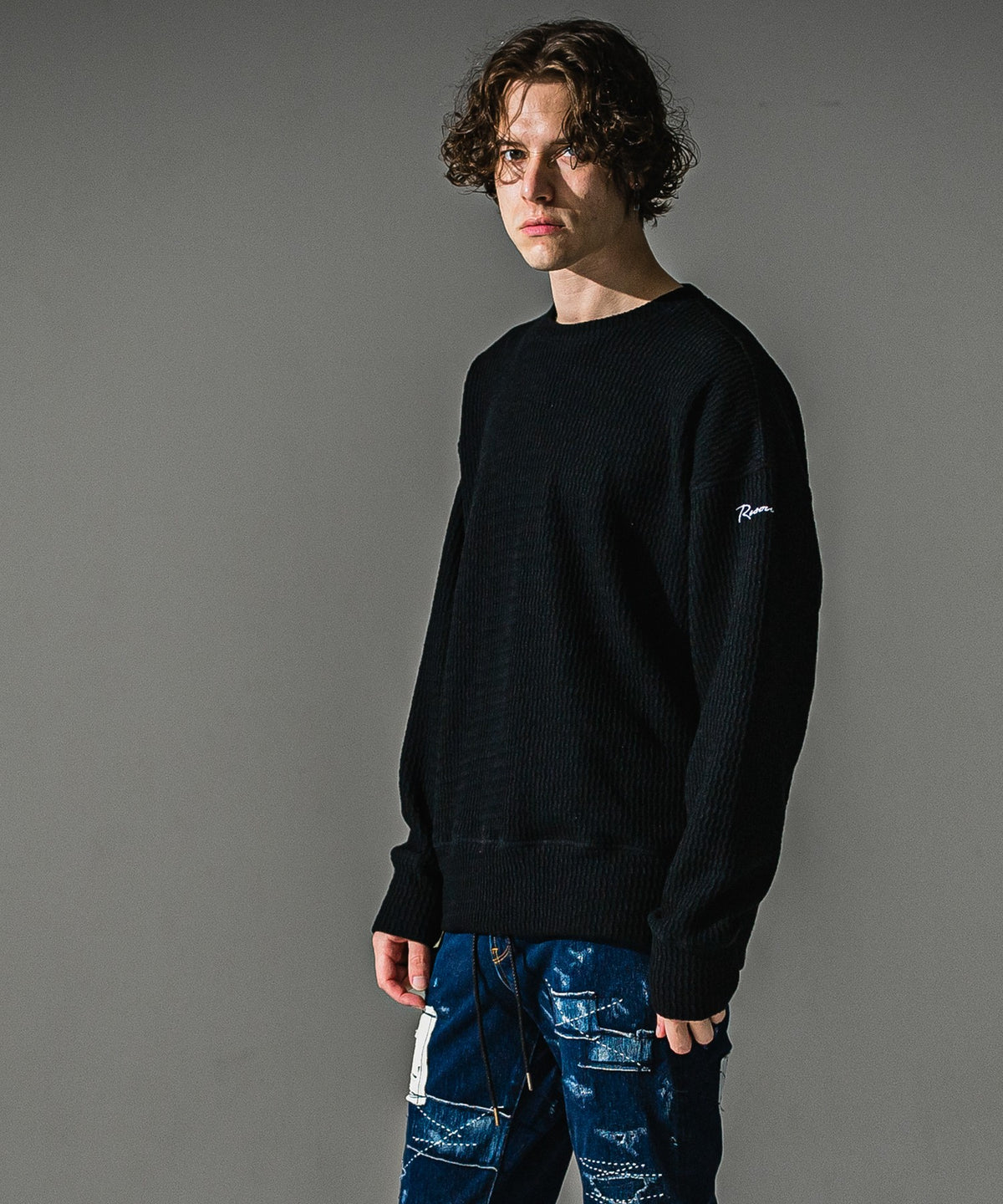 knt l loose trainer BLACK RC41-C-002｜RESOUND CLOTHING リサウンド 
