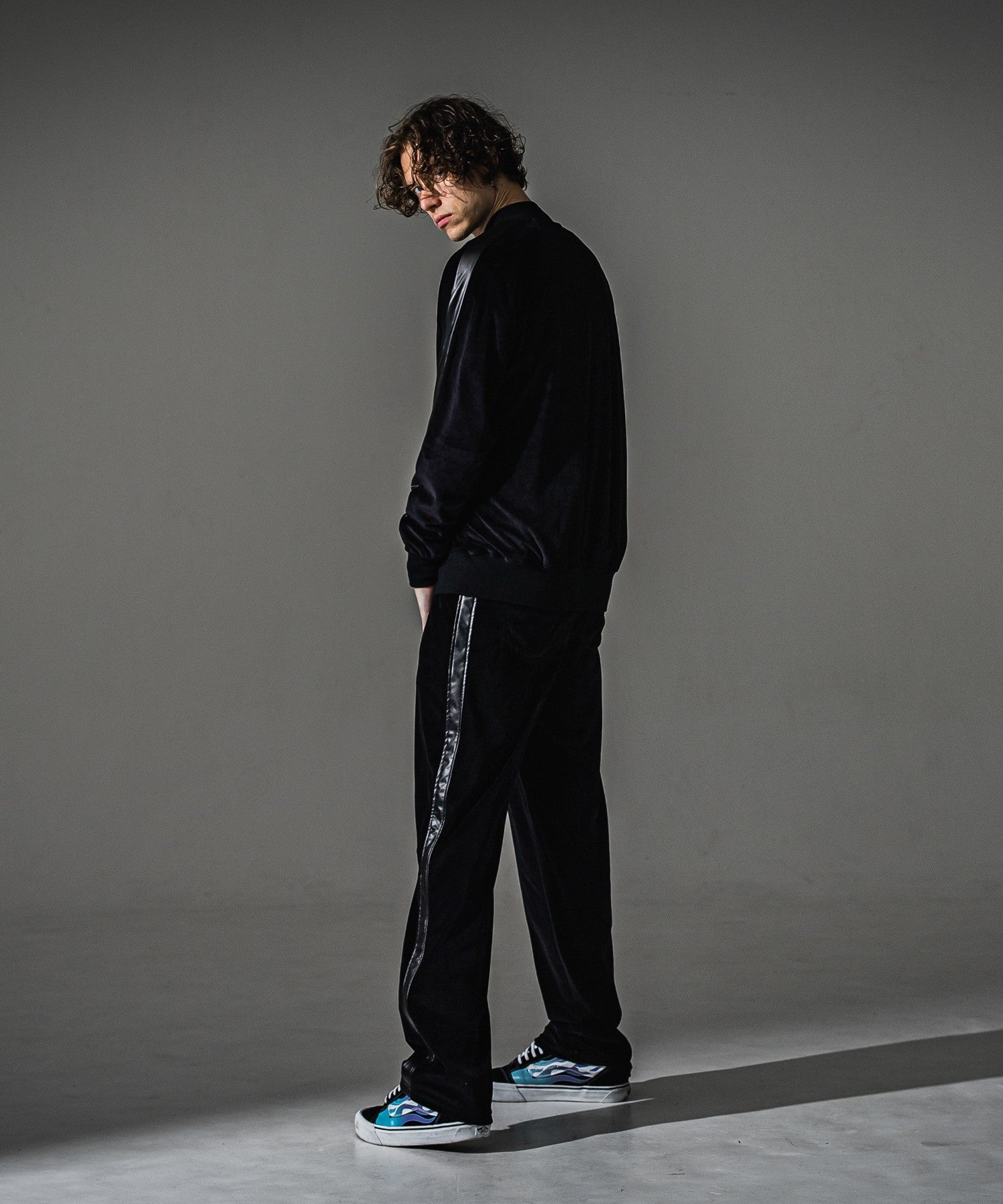 RESOUND CLOTHING リサウンドクロージング VELOUR Varsity RC41-C-005 BLACK