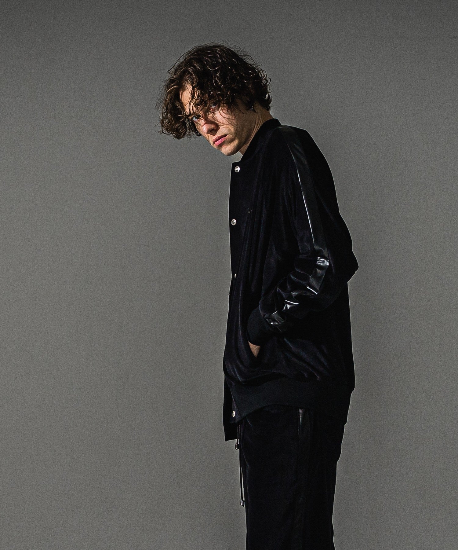 RESOUND CLOTHING リサウンドクロージング VELOUR Varsity RC41-C-005 BLACK
