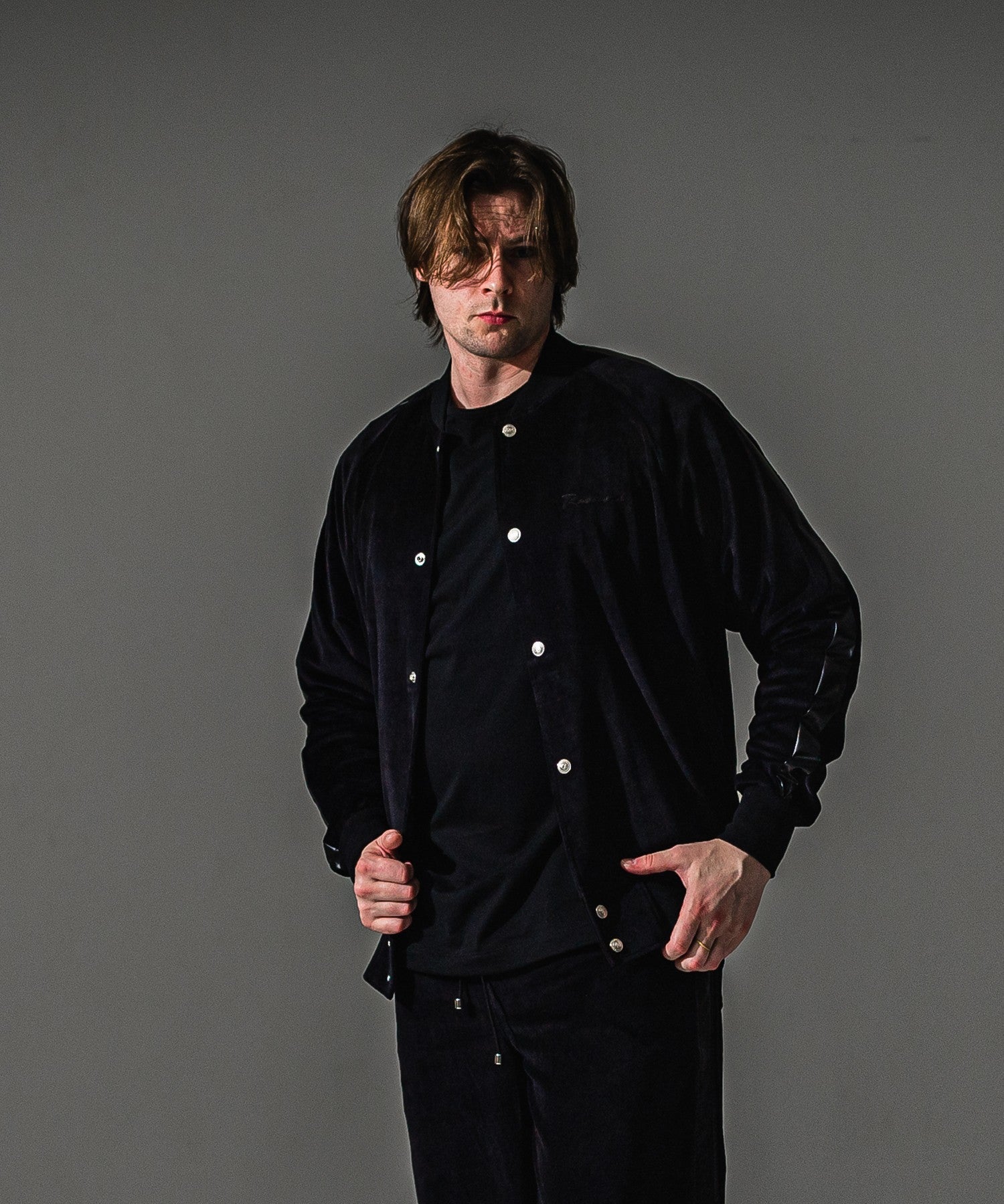 RESOUND CLOTHING リサウンドクロージング VELOUR Varsity RC41-C-005 BLACK
