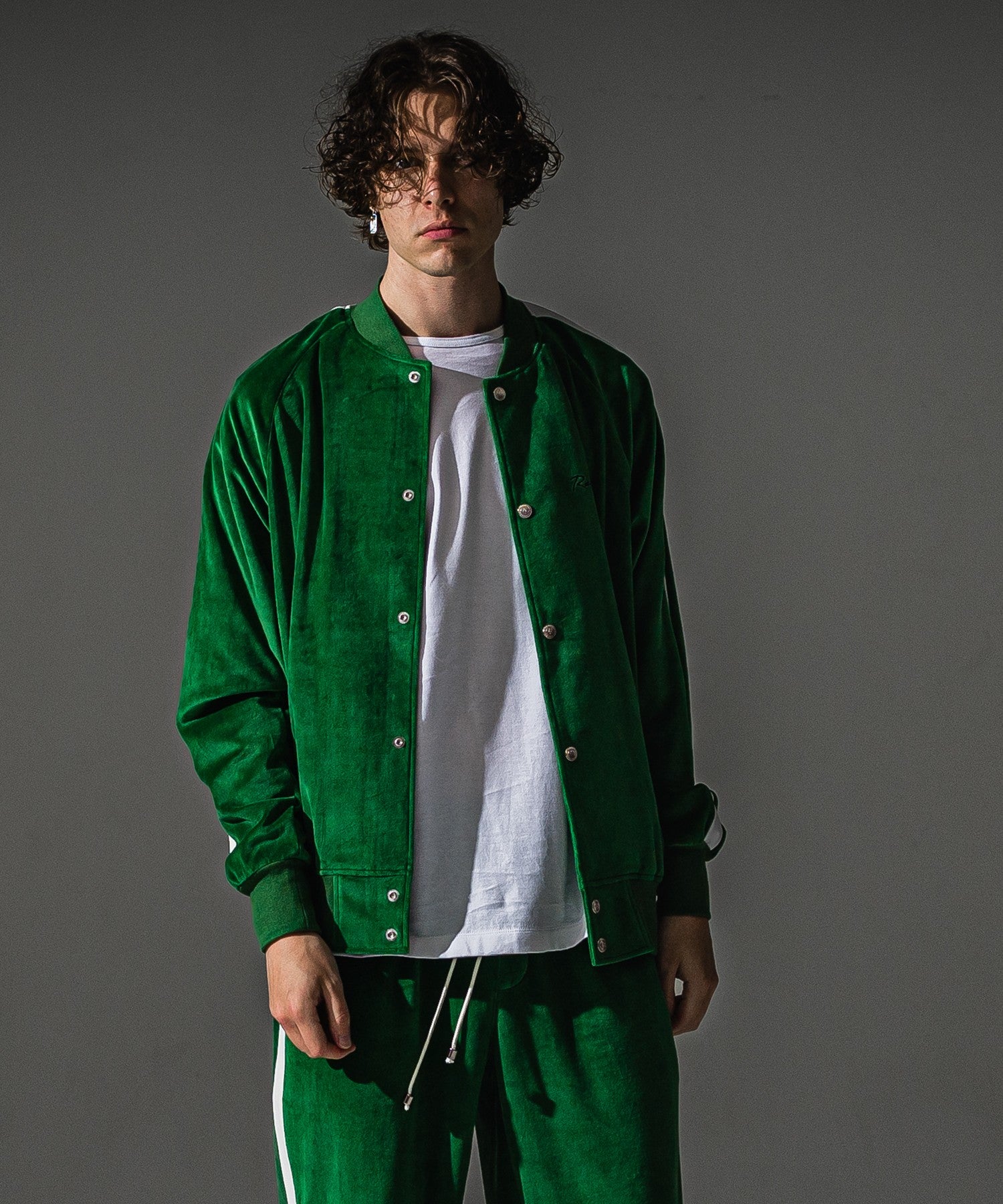 RESOUND CLOTHING リサウンドクロージング VELOUR Varsity RC41-C-005 GREEN