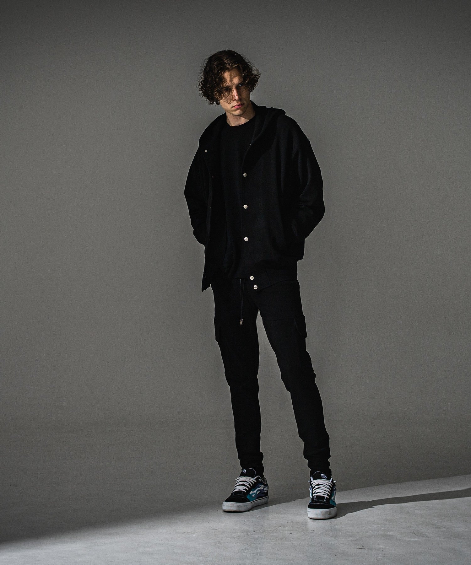 RESOUND CLOTHING リサウンドクロージング blister Varsity hoodie RC41-C-006 BLACK