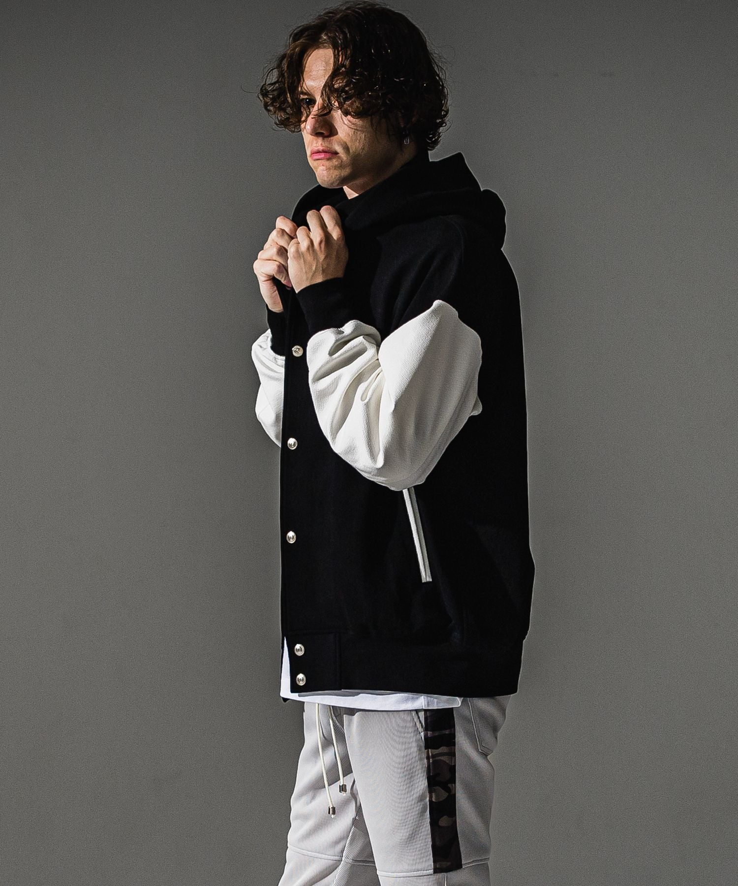 RESOUND CLOTHING リサウンドクロージング blister Varsity hoodie RC41-C-006 BKWH