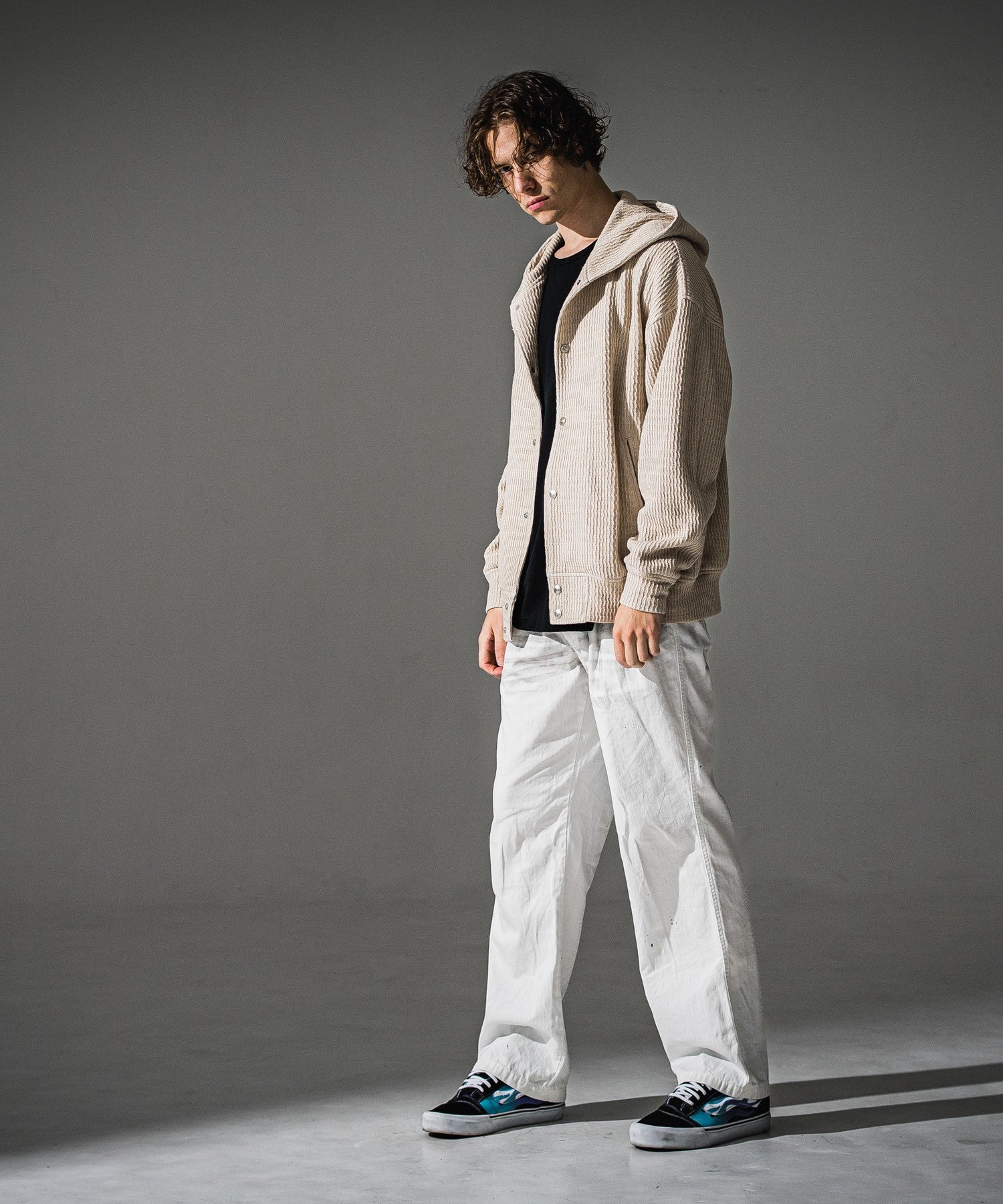 RESOUND CLOTHING リサウンドクロージング KNT Varsity hoodie RC41-C-007 BEIGE