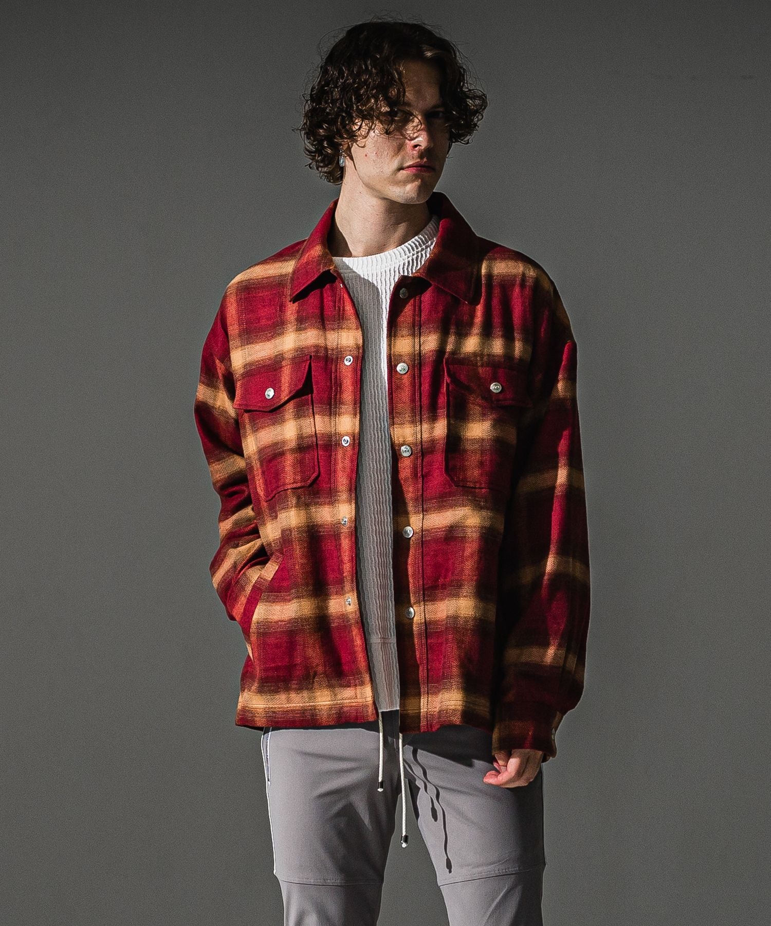 RESOUND CLOTHING リサウンドクロージング flannel check JK RC41-JK-006 RED