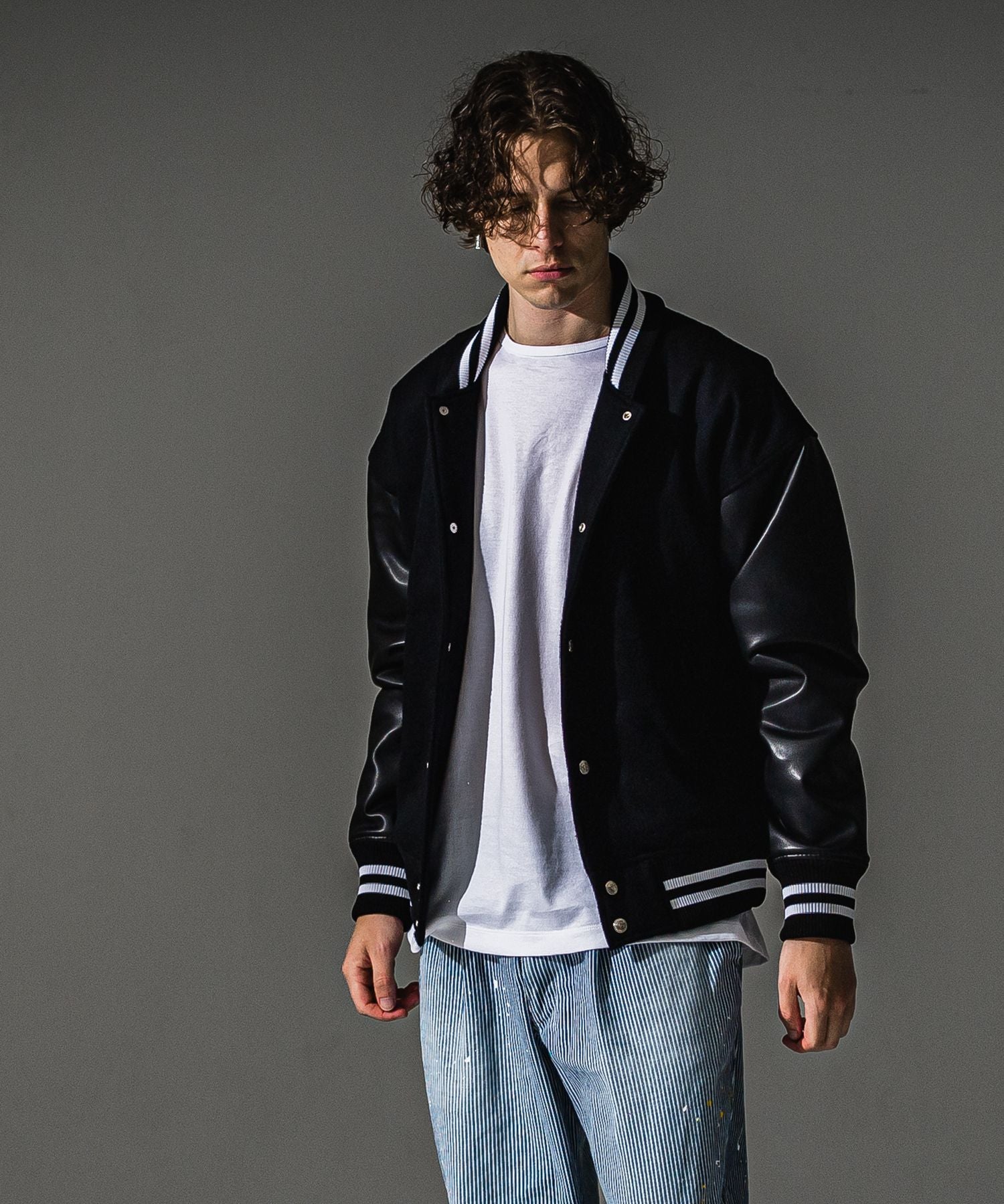 RESOUND CLOTHING リサウンドクロージング Varsity jacket RC41-JK-008 BLACK
