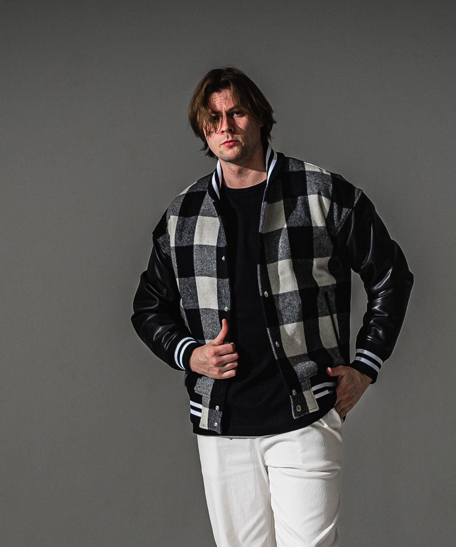 RESOUND CLOTHING リサウンドクロージング Varsity jacket RC41-JK-008-2 BKWH