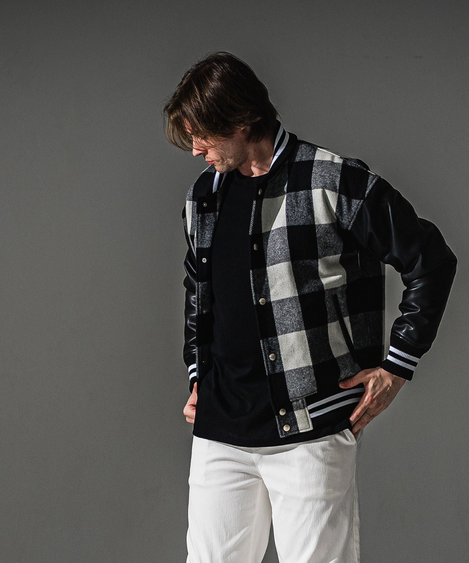RESOUND CLOTHING リサウンドクロージング Varsity jacket RC41-JK-008-2 BKWH