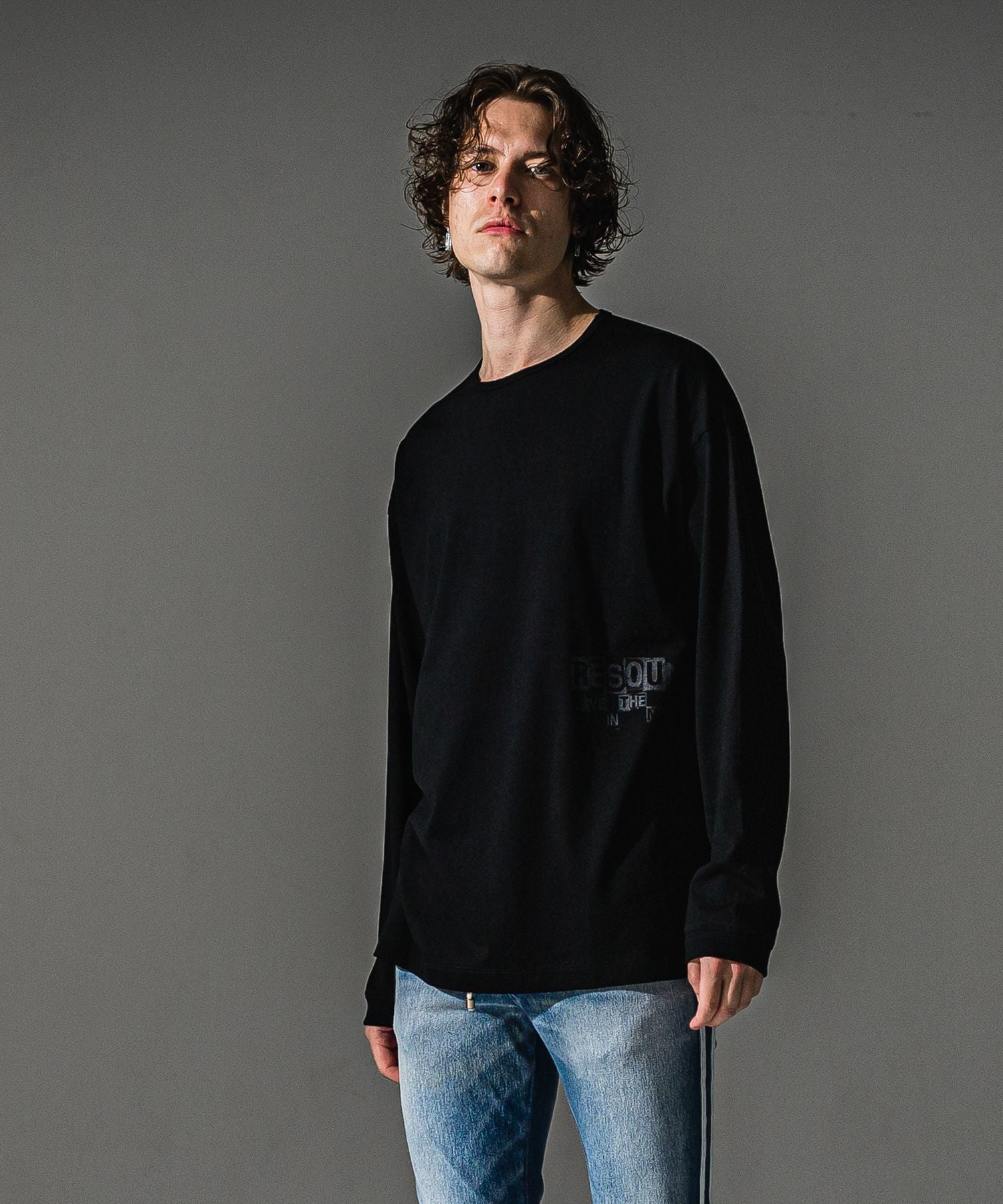 RESOUND CLOTHING リサウンドクロージング uk over longsleave Tee RC41-T-002 BLACK