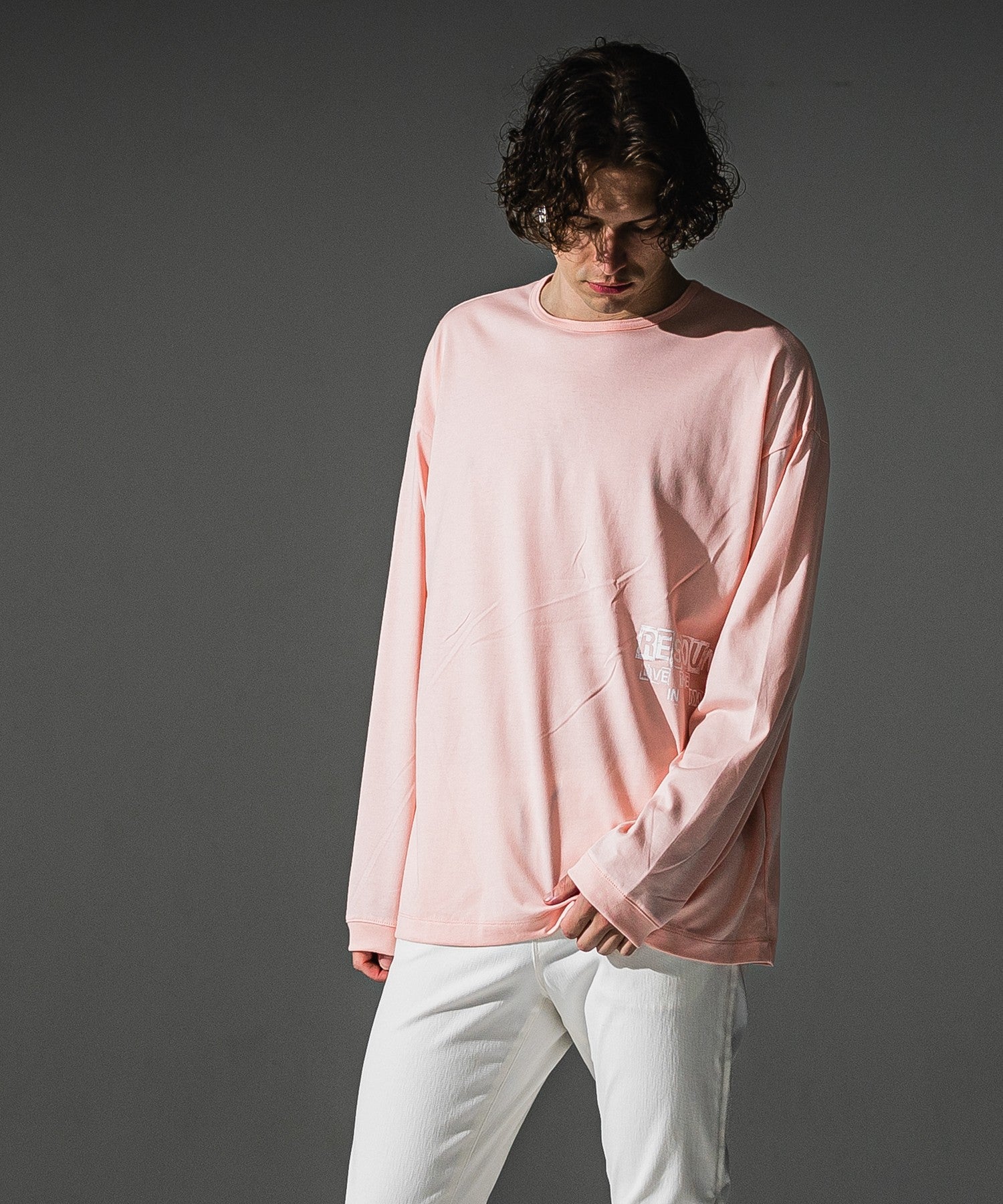 RESOUND CLOTHING リサウンドクロージング uk over longsleave Tee RC41-T-002 PINK