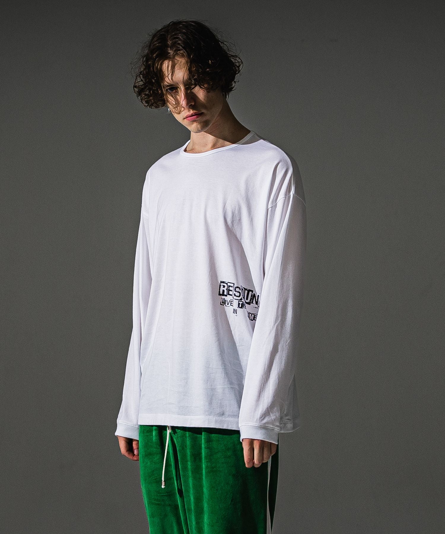 RESOUND CLOTHING リサウンドクロージング uk over longsleave Tee RC41-T-002 WHITE